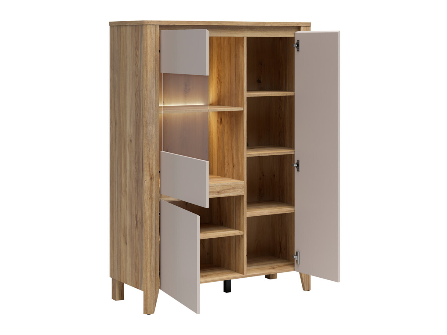 Wohnzimmer-Sets Talduno 108 (Eichenholzoptik hell + Kaschmir)
