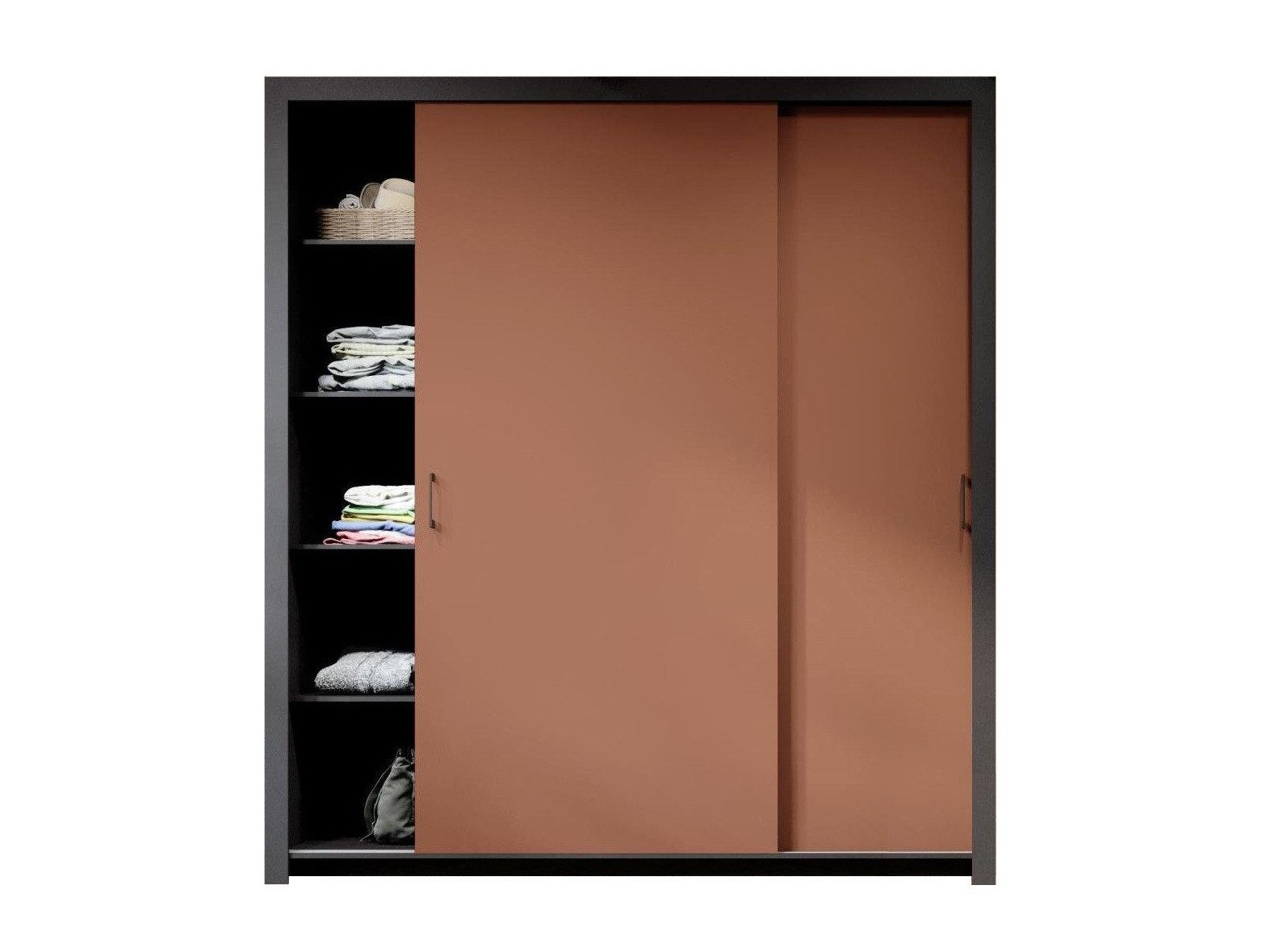 Kleiderschrank Murrieta 192 (Schwarz + Braun)