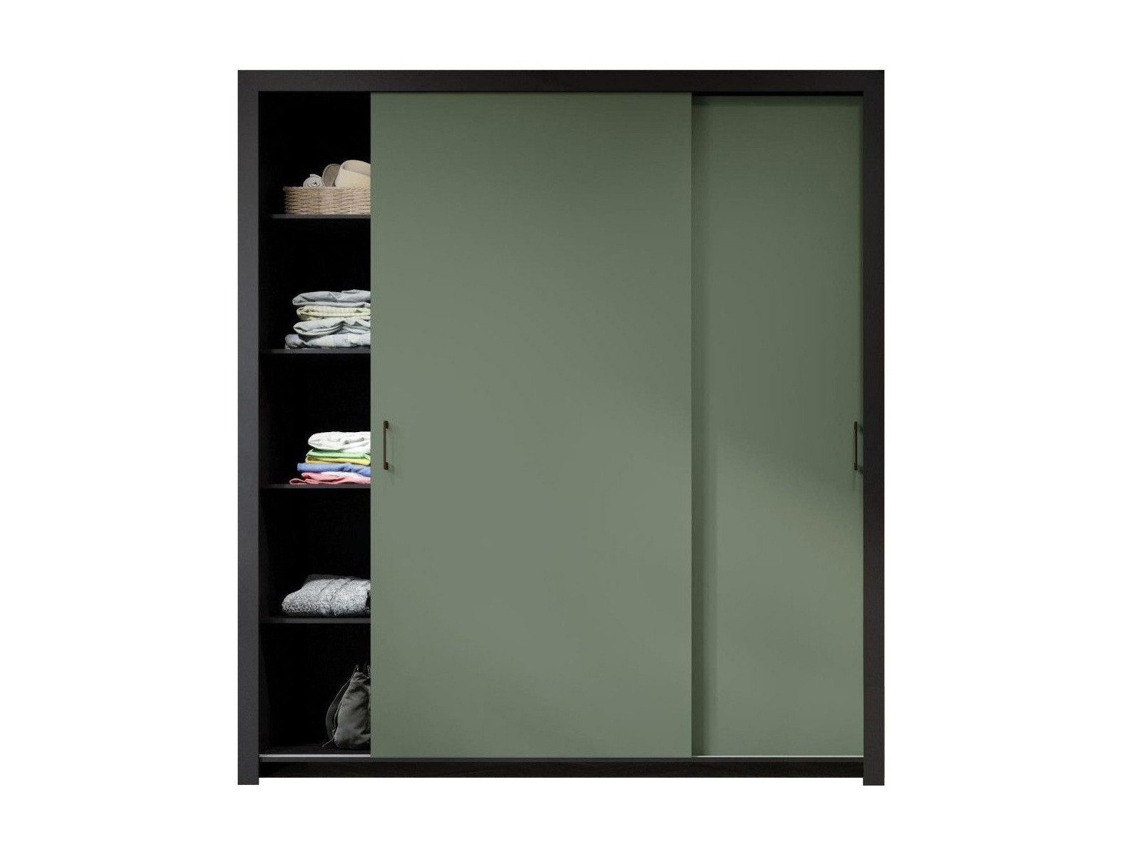 Kleiderschrank Murrieta 192 (Schwarz + Grün)