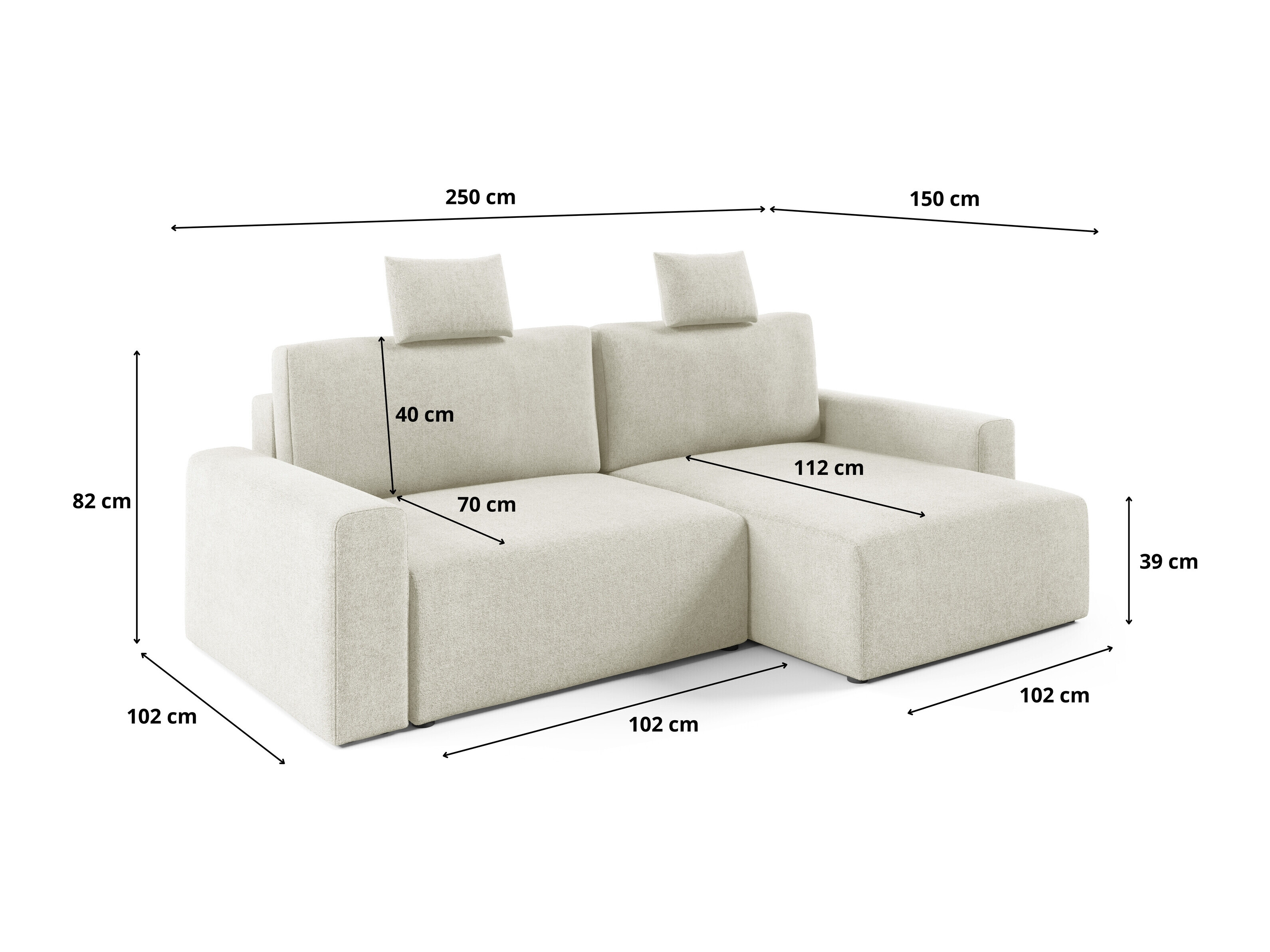 Ecksofa Franklin 225 (Sicuro 60)
