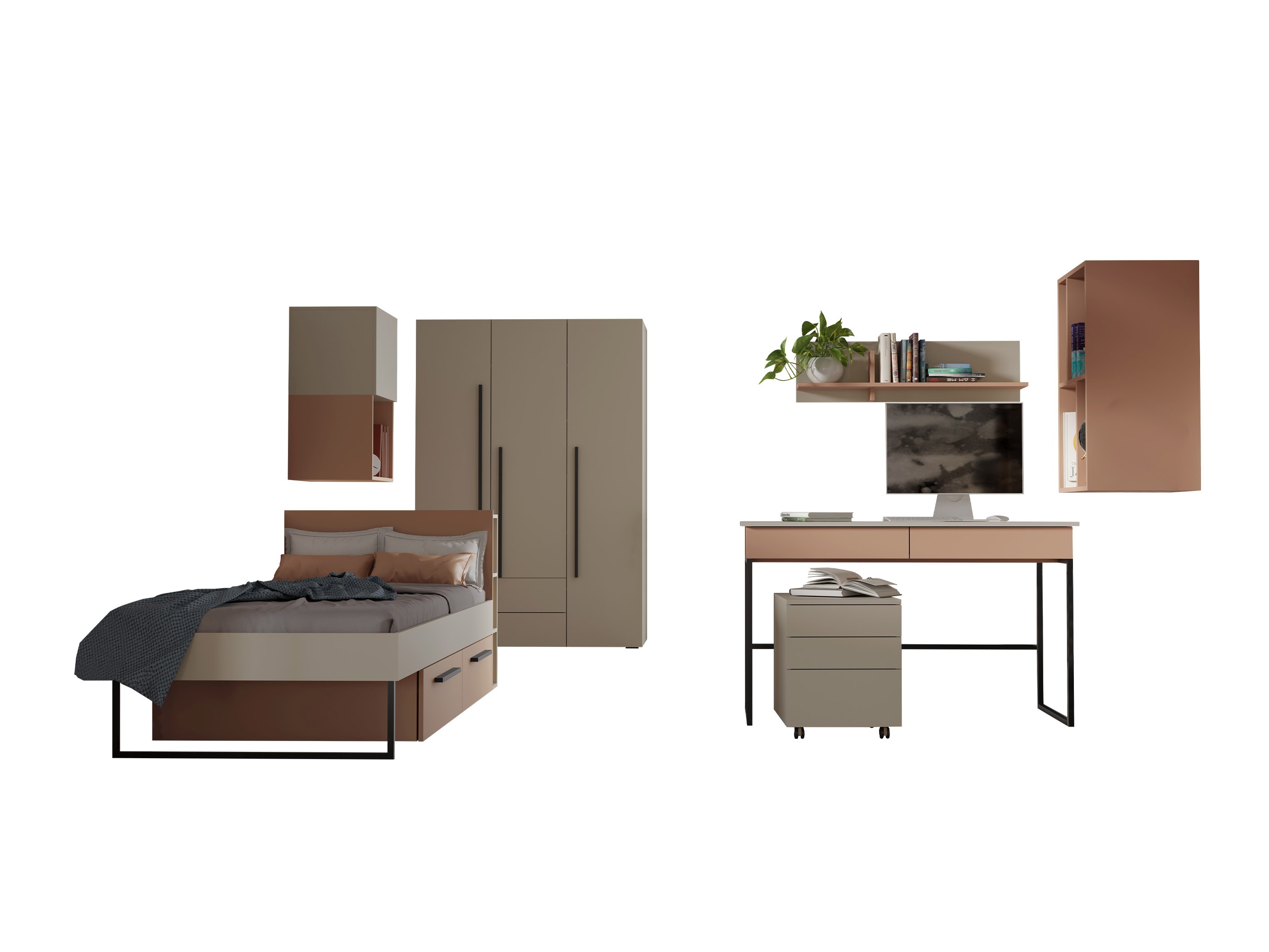 Kinderzimmer-Set Etruva 119 (Kaschmir + Rosa)