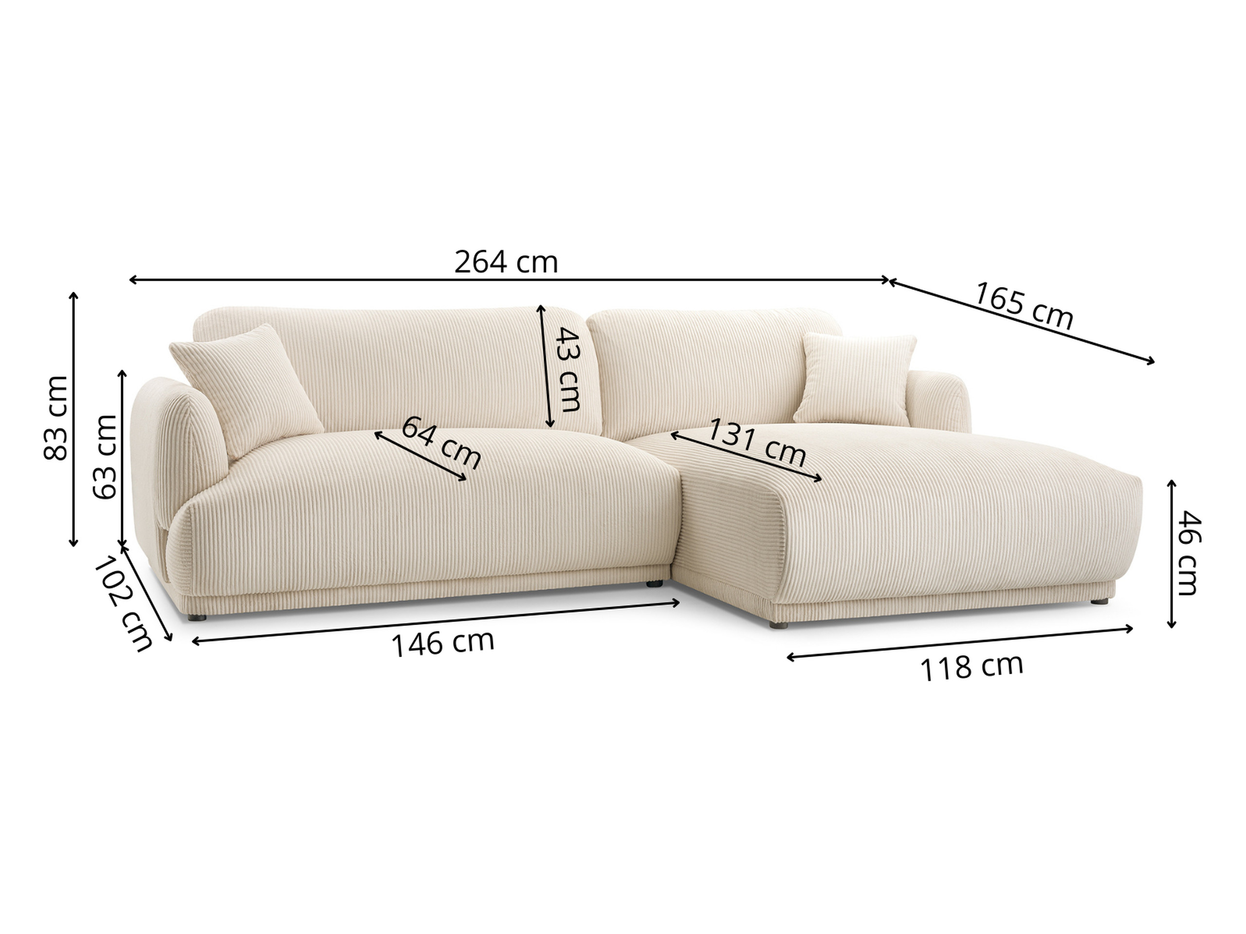 Ecksofa Lufkin 136 (Lincoln 86)