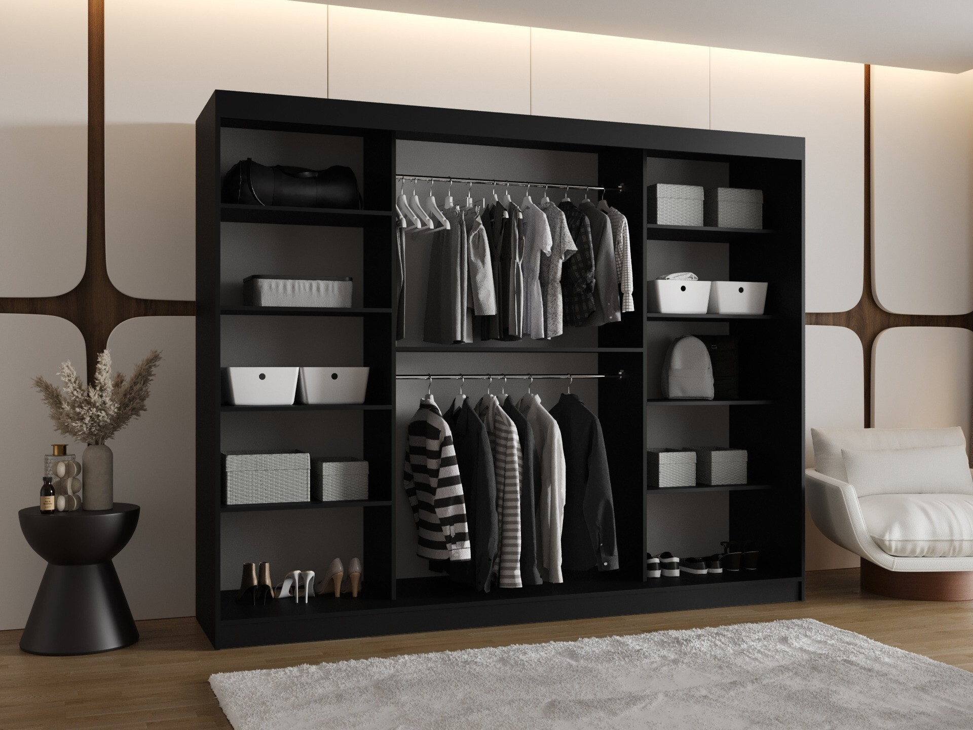 Kleiderschrank Hartford 497 (Schwarz)