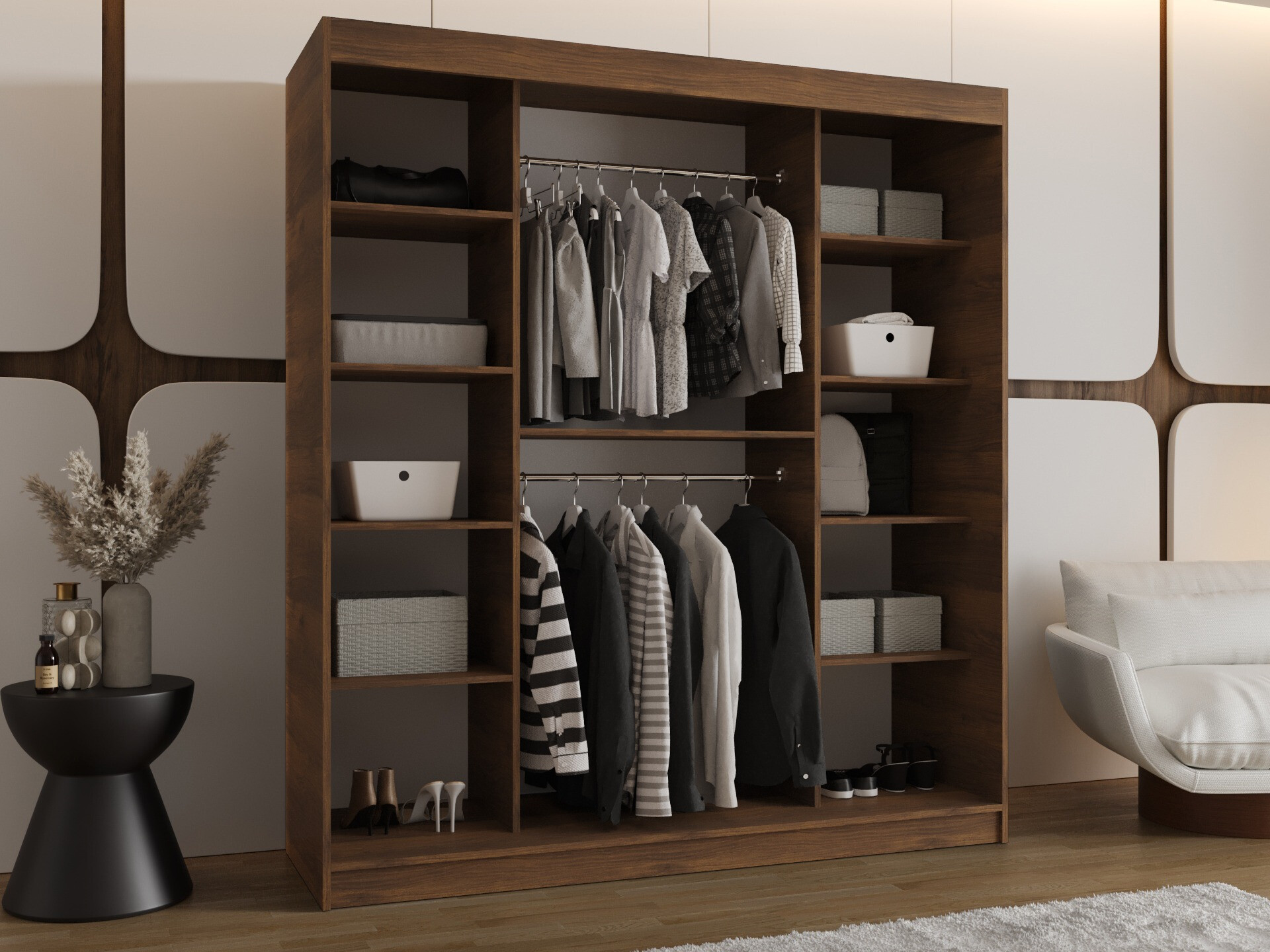 Kleiderschrank Hartford 499 (Walnussholzoptik)