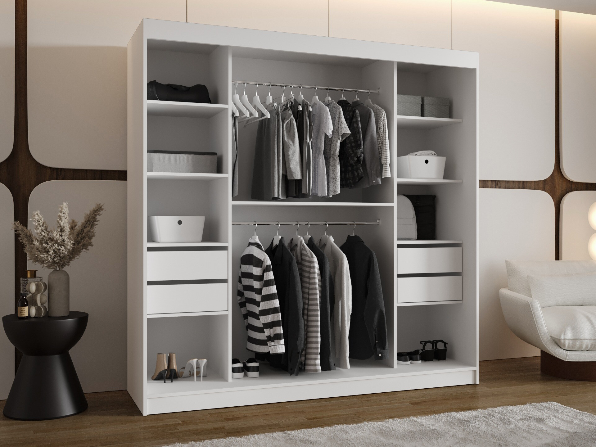 Kleiderschrank Hartford 499 (Weiss)