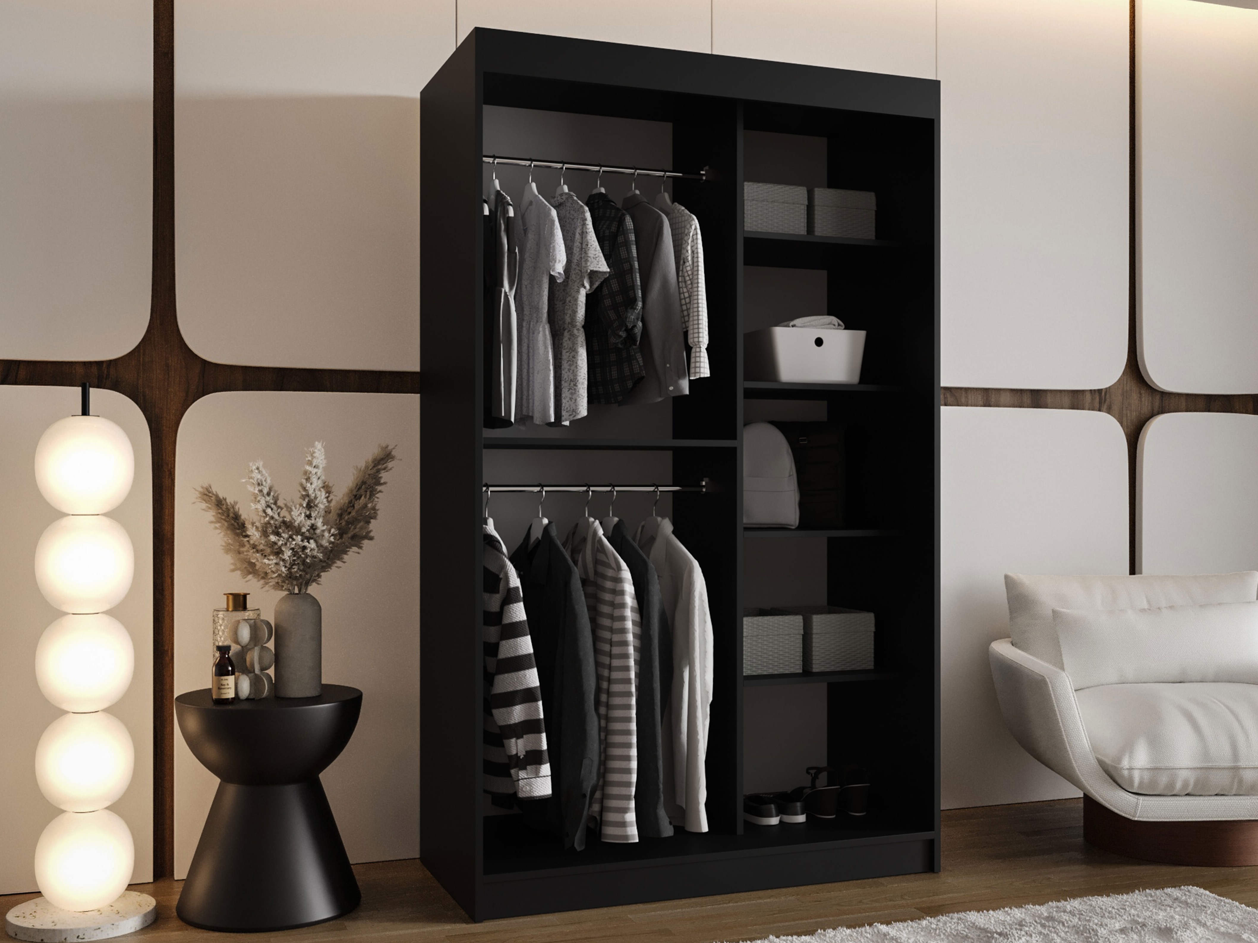 Kleiderschrank Hartford 504 (Schwarz)