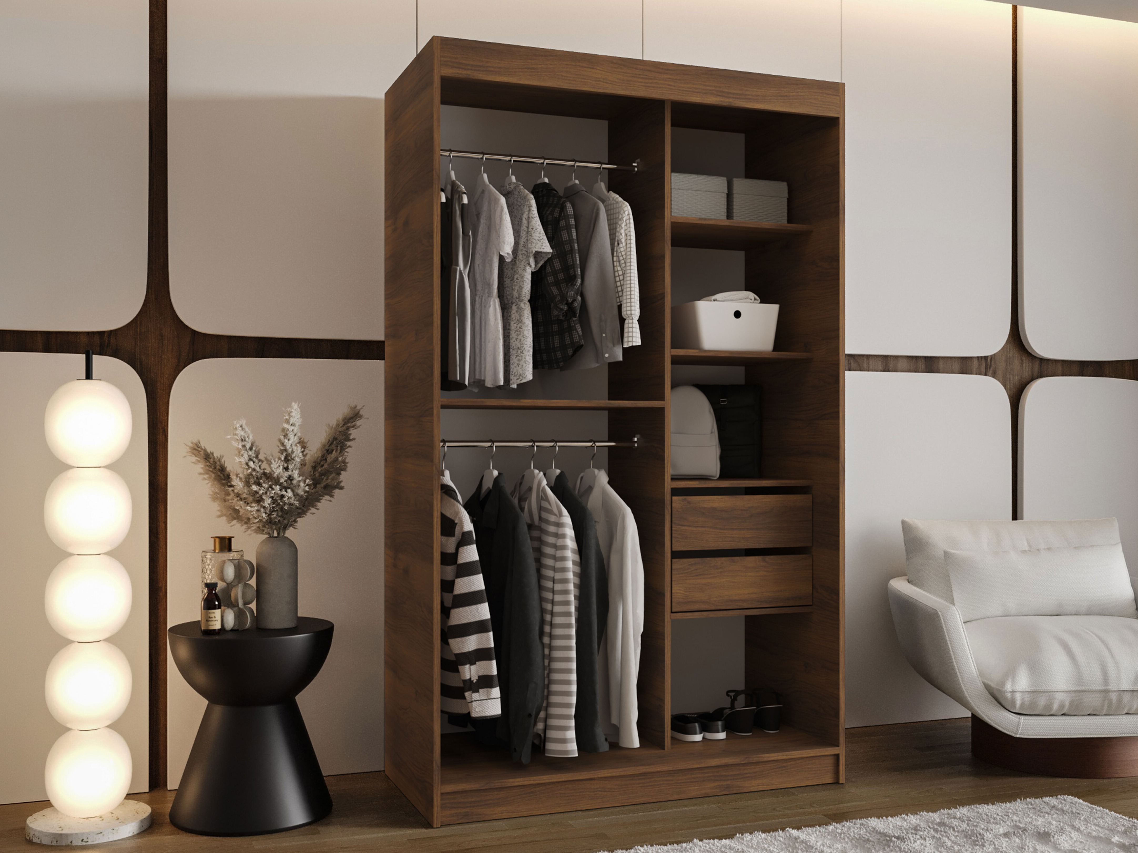 Kleiderschrank Hartford 504 (Walnussholzoptik)