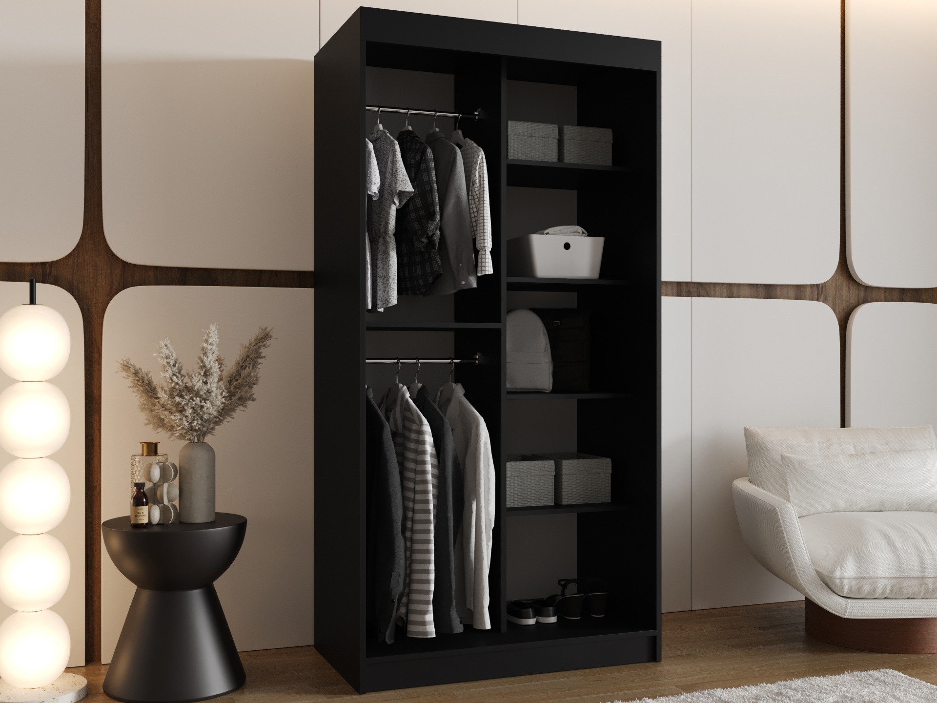 Kleiderschrank Hartford 505 (Schwarz)