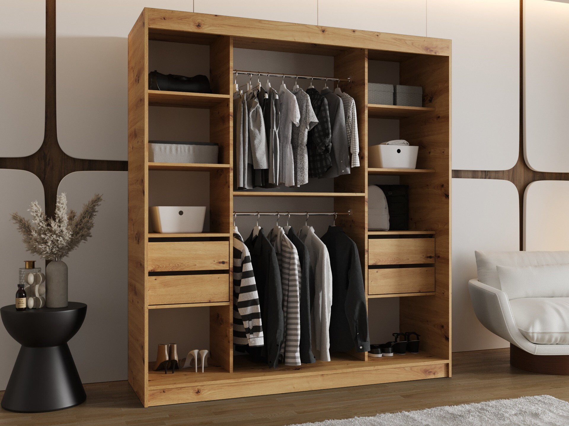 Kleiderschrank Hartford 506 (Artisan Eichenholzoptik)
