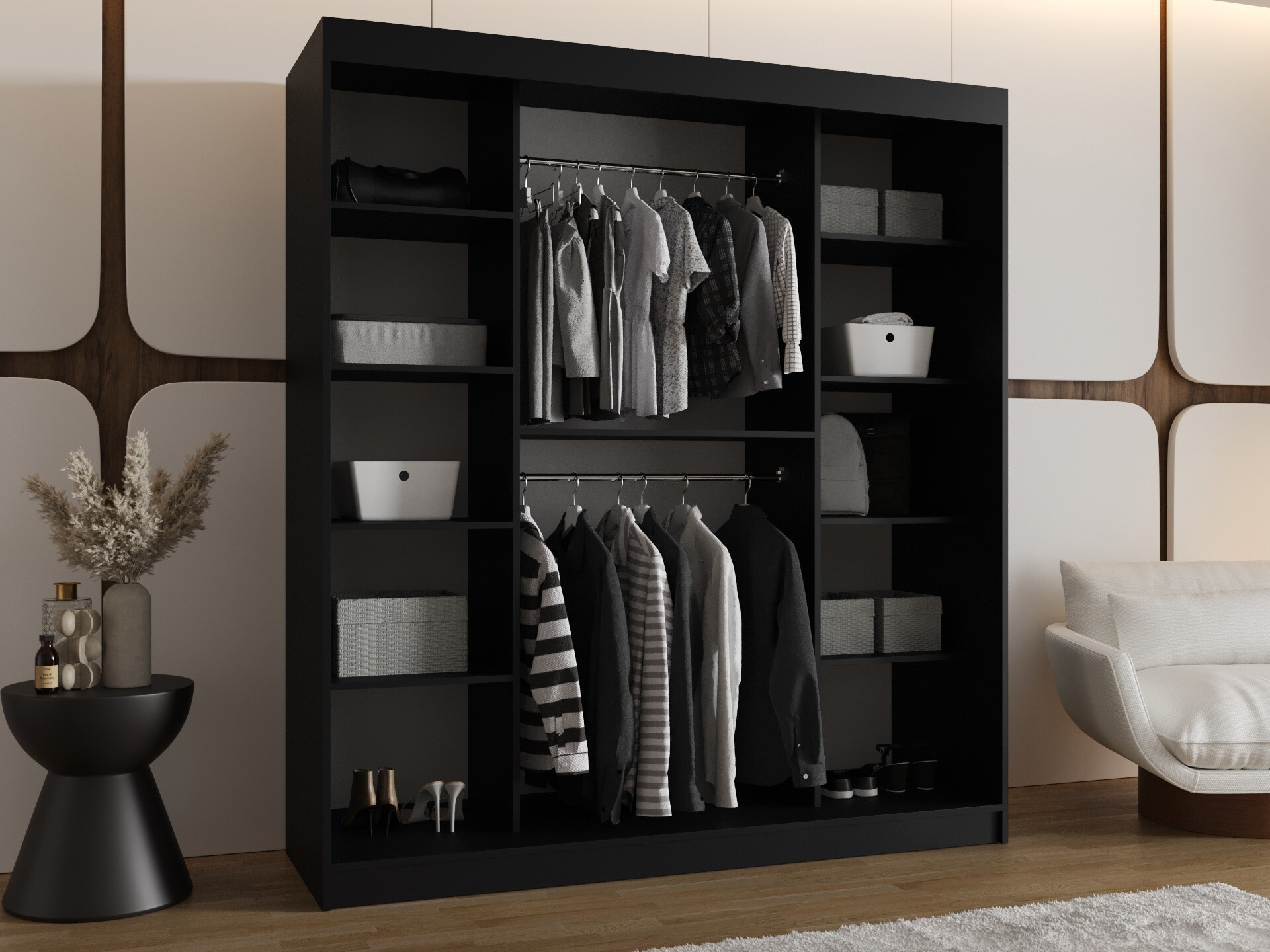 Kleiderschrank Hartford 506 (Schwarz)