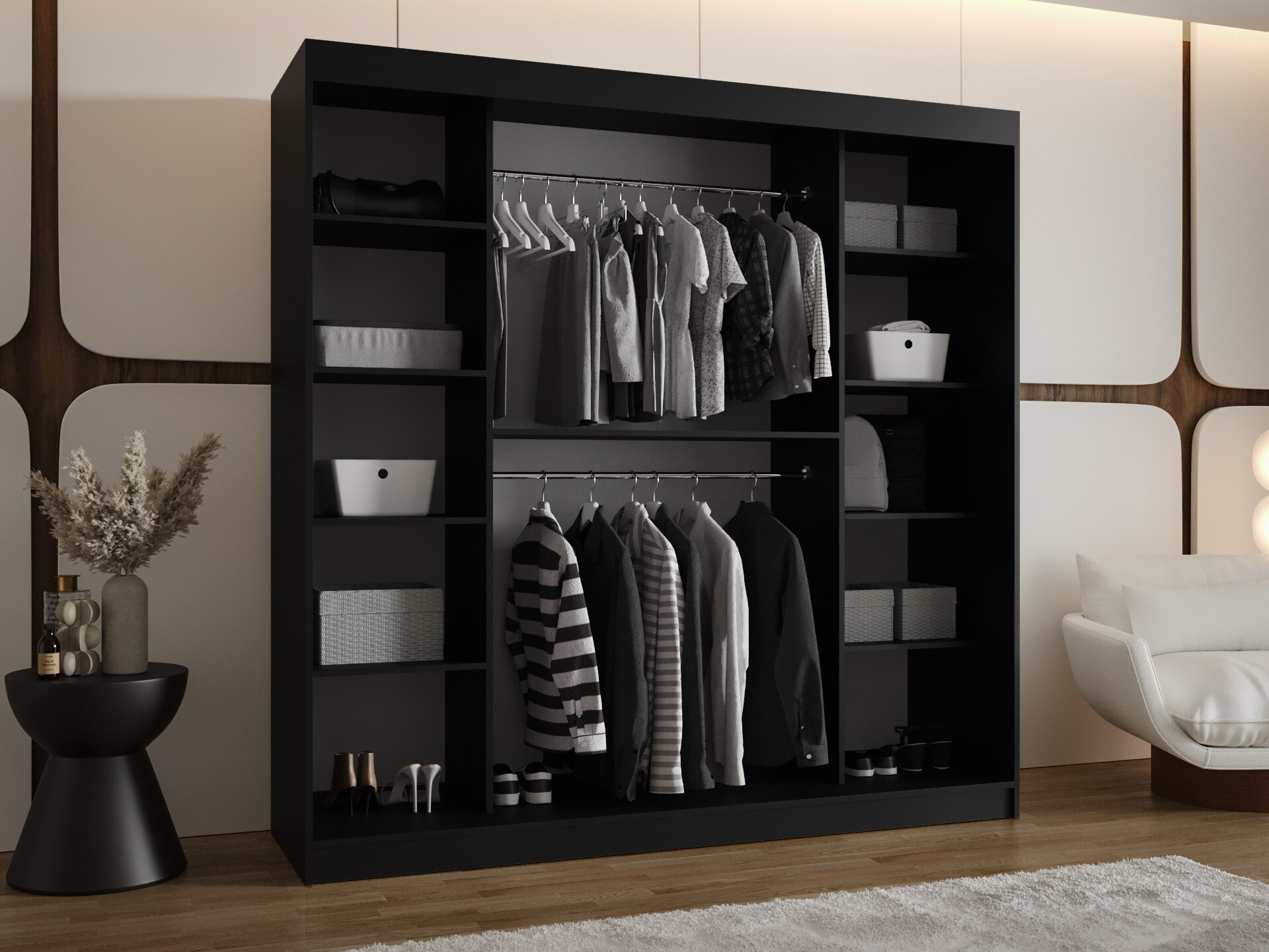 Kleiderschrank Hartford 507 (Schwarz)