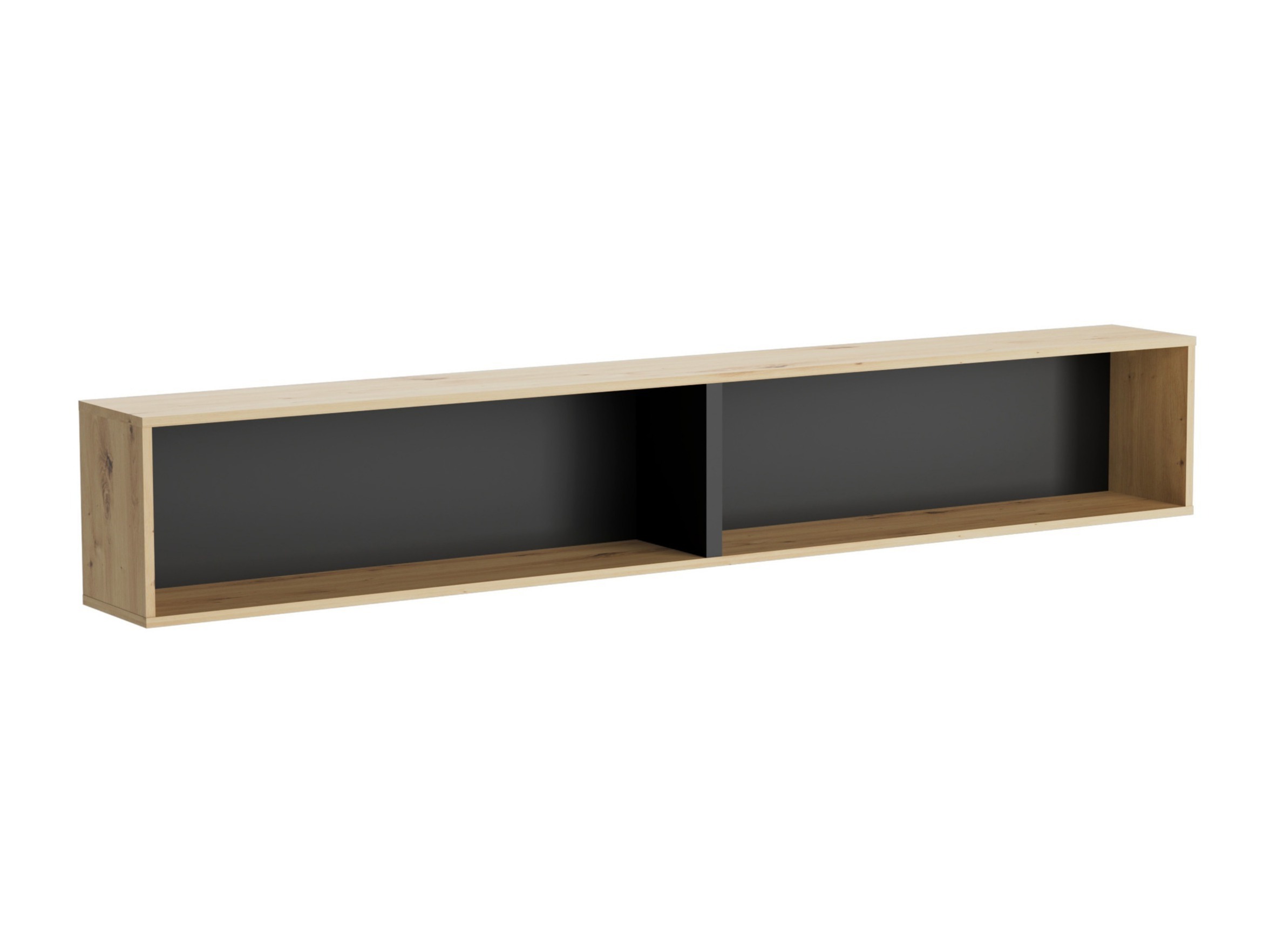 Wandregal Concept Lenart III (Artisan Eichenholzoptik + Schwarz)