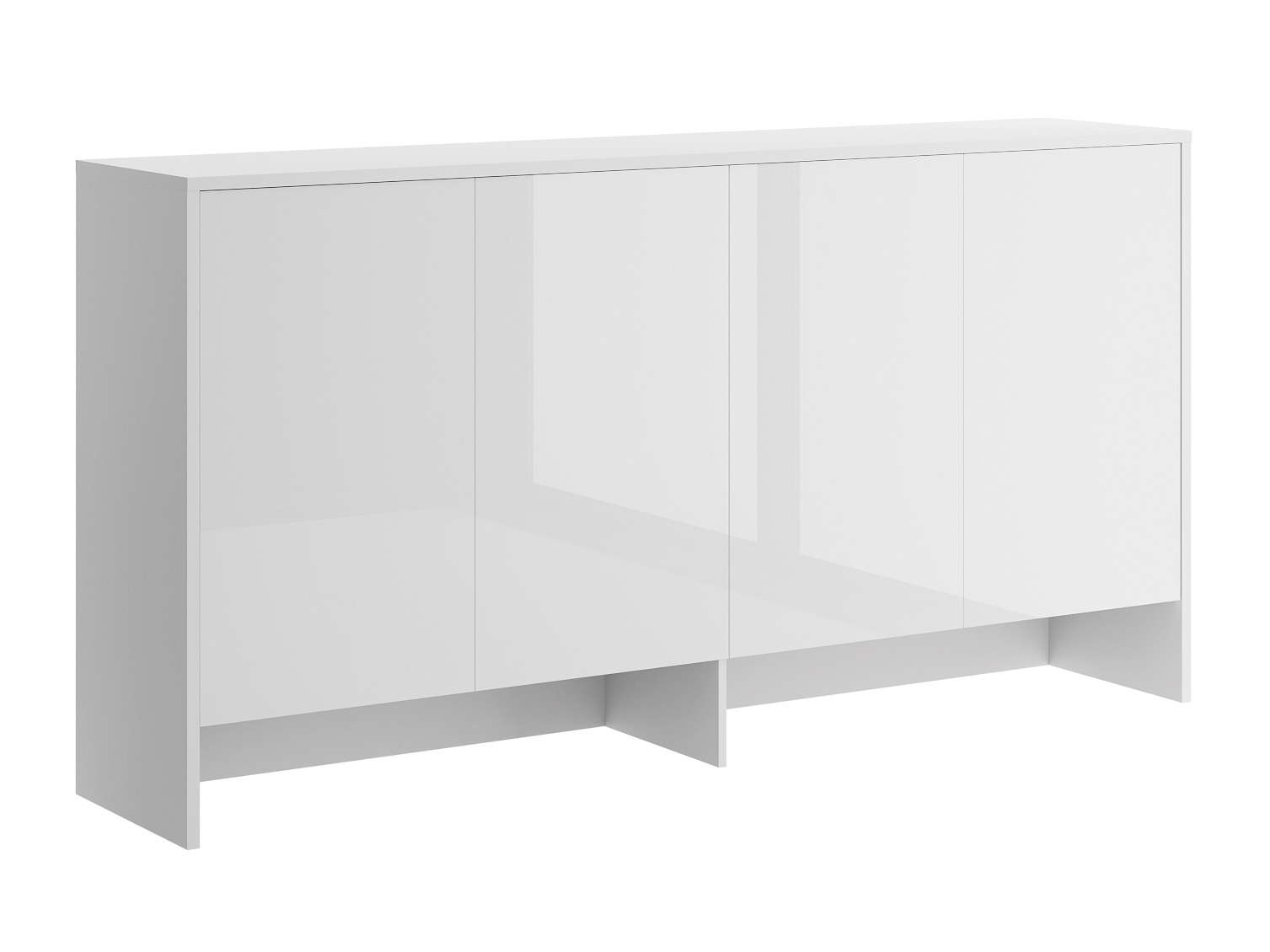 Sideboard Concept Lenart V (Weiss + Weiss glänzend)