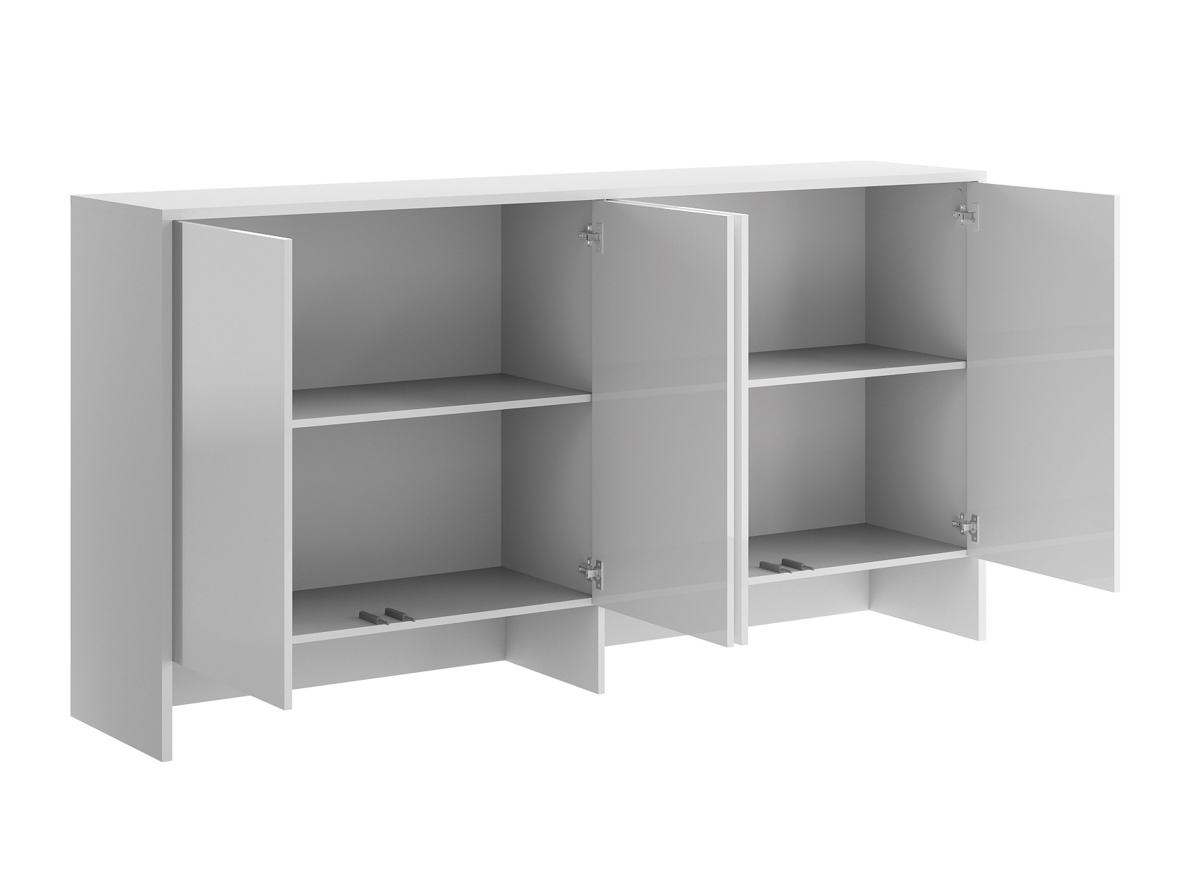 Sideboard Concept Lenart V (Weiss + Weiss glänzend)