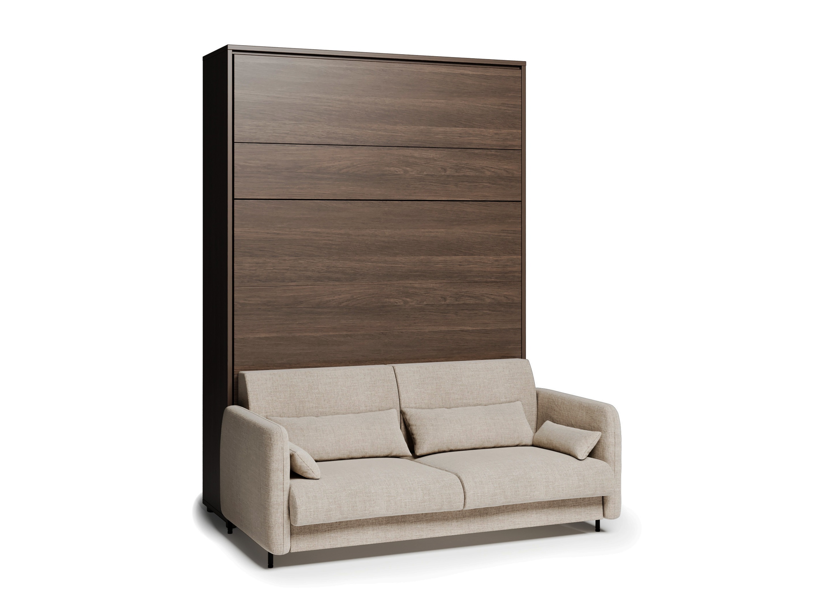 Schrankbett Concept Lenart VII (Eichenholzoptik dunkel + Beige)