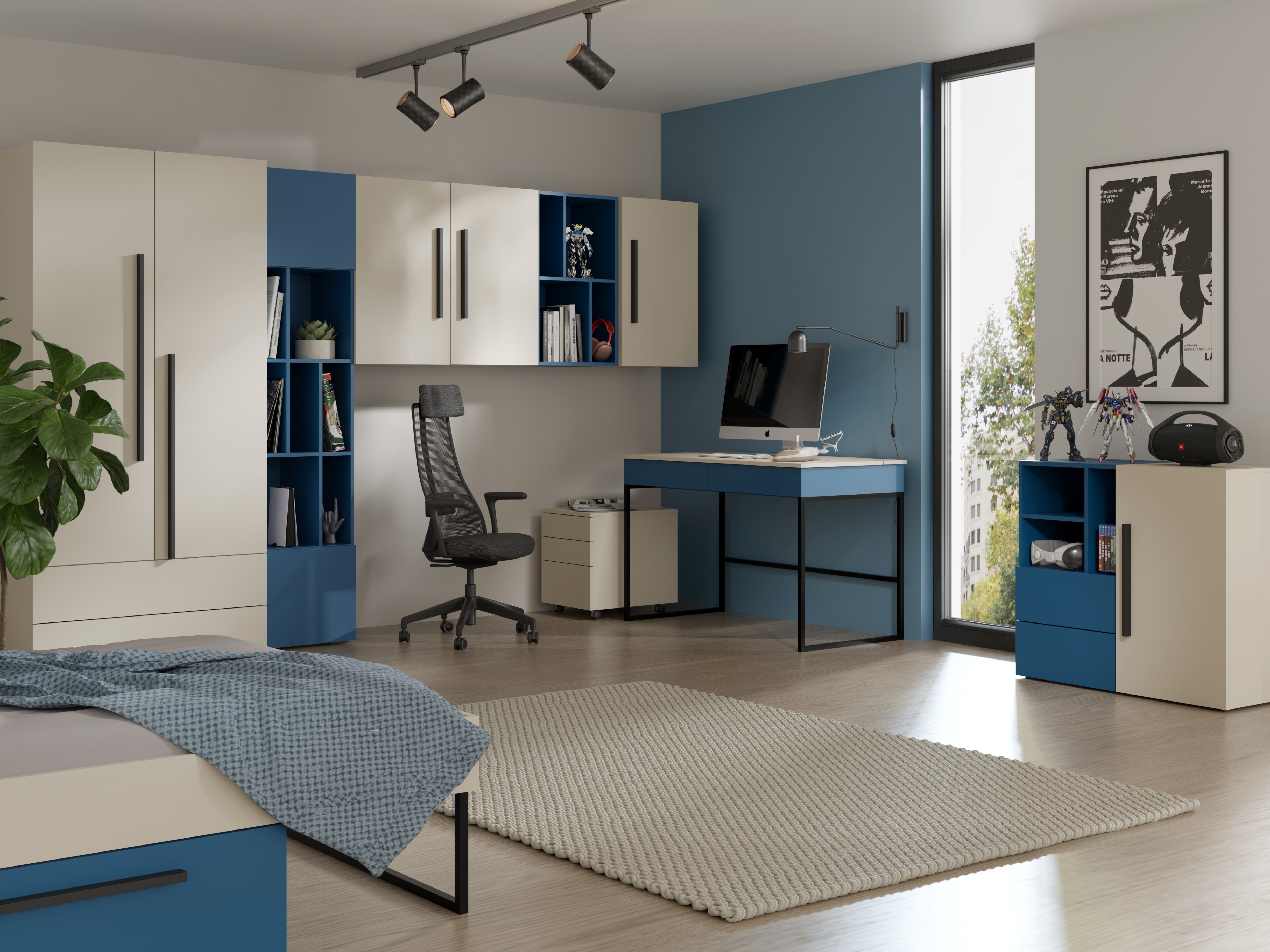 Kommoden Etruva 107 (Kaschmir + Blau)