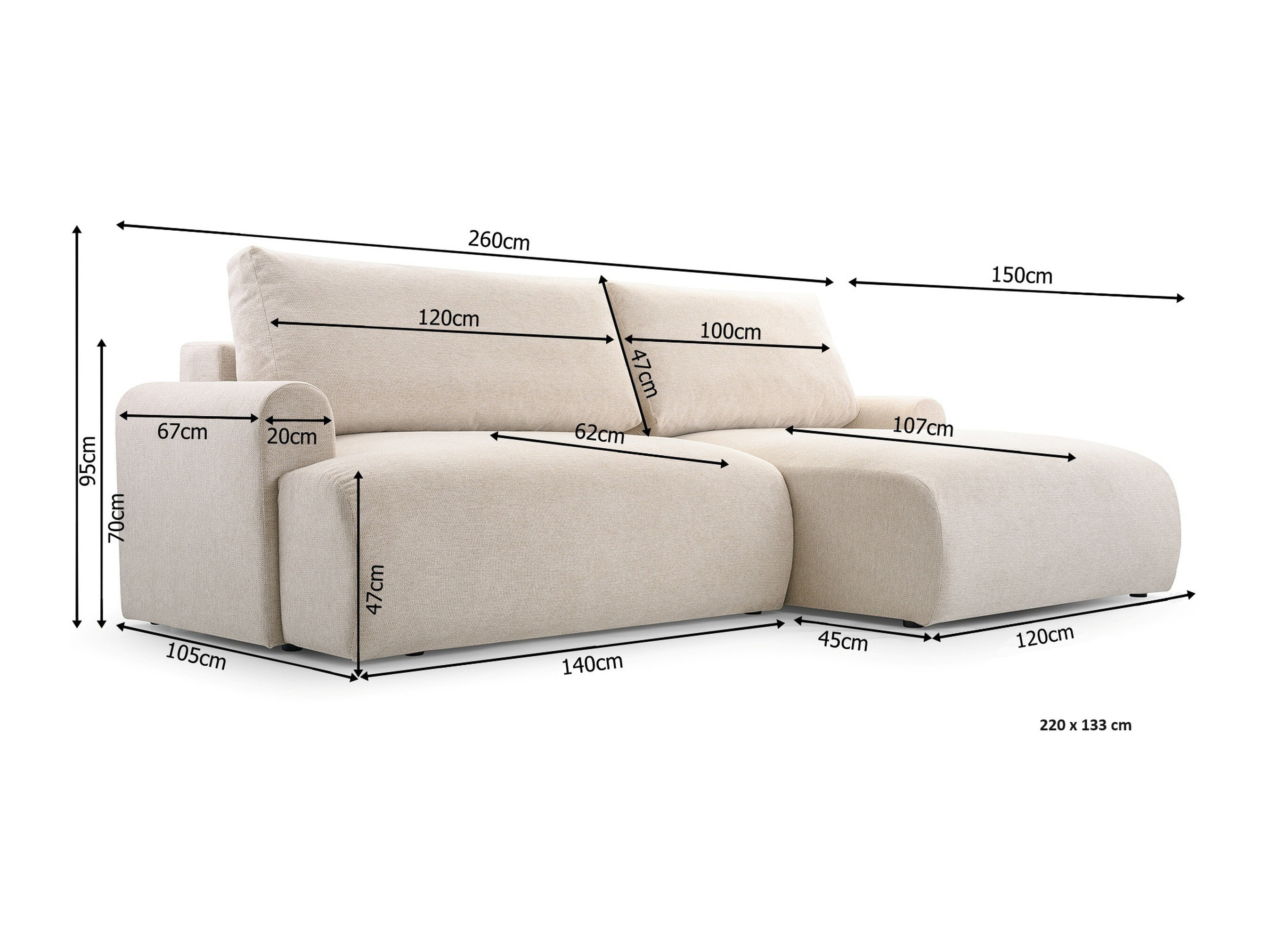 Ecksofa Lufkin 152 (Aragon 93)