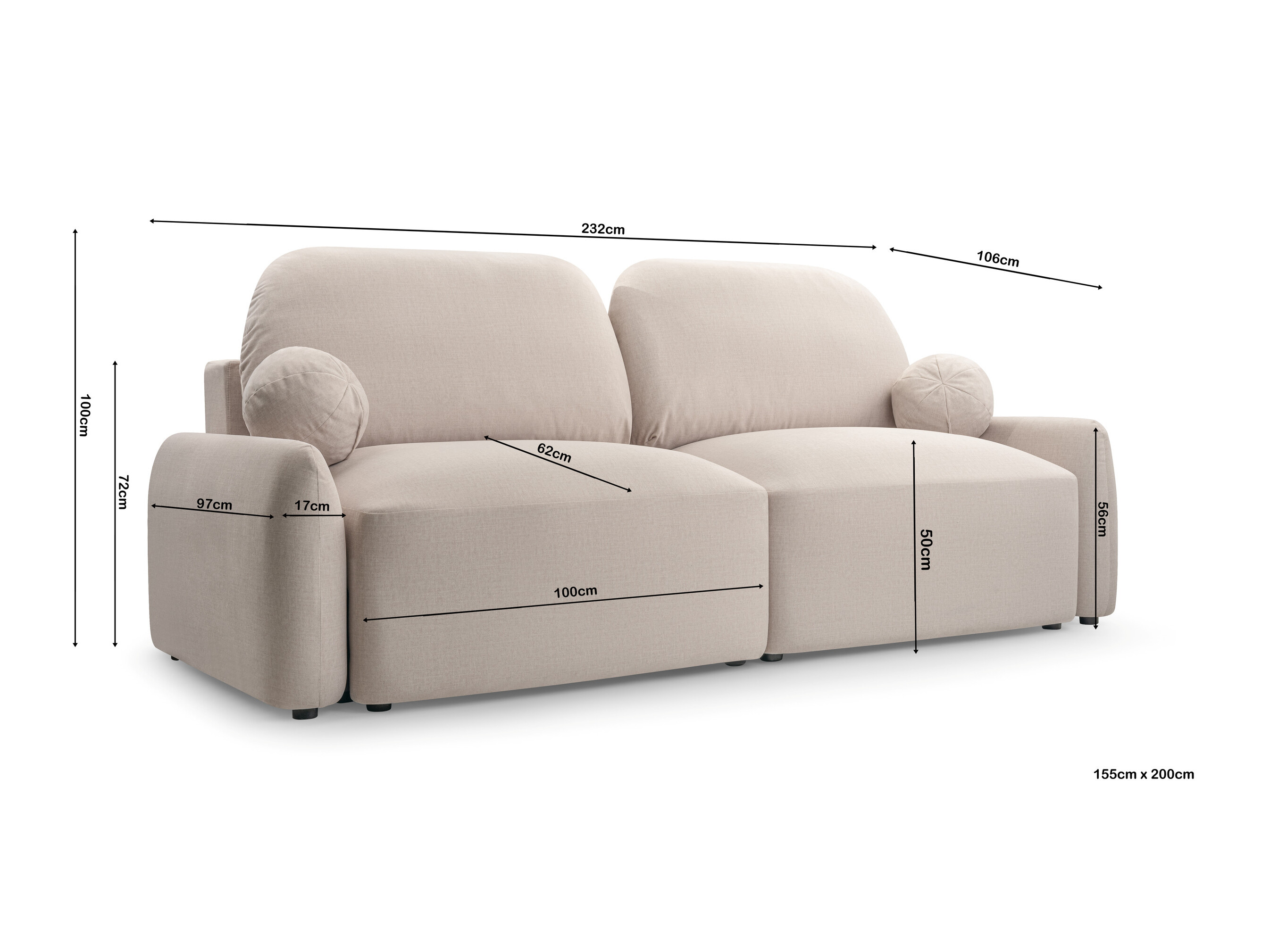 Schlafsofa Lufkin 153 (Maya 03)
