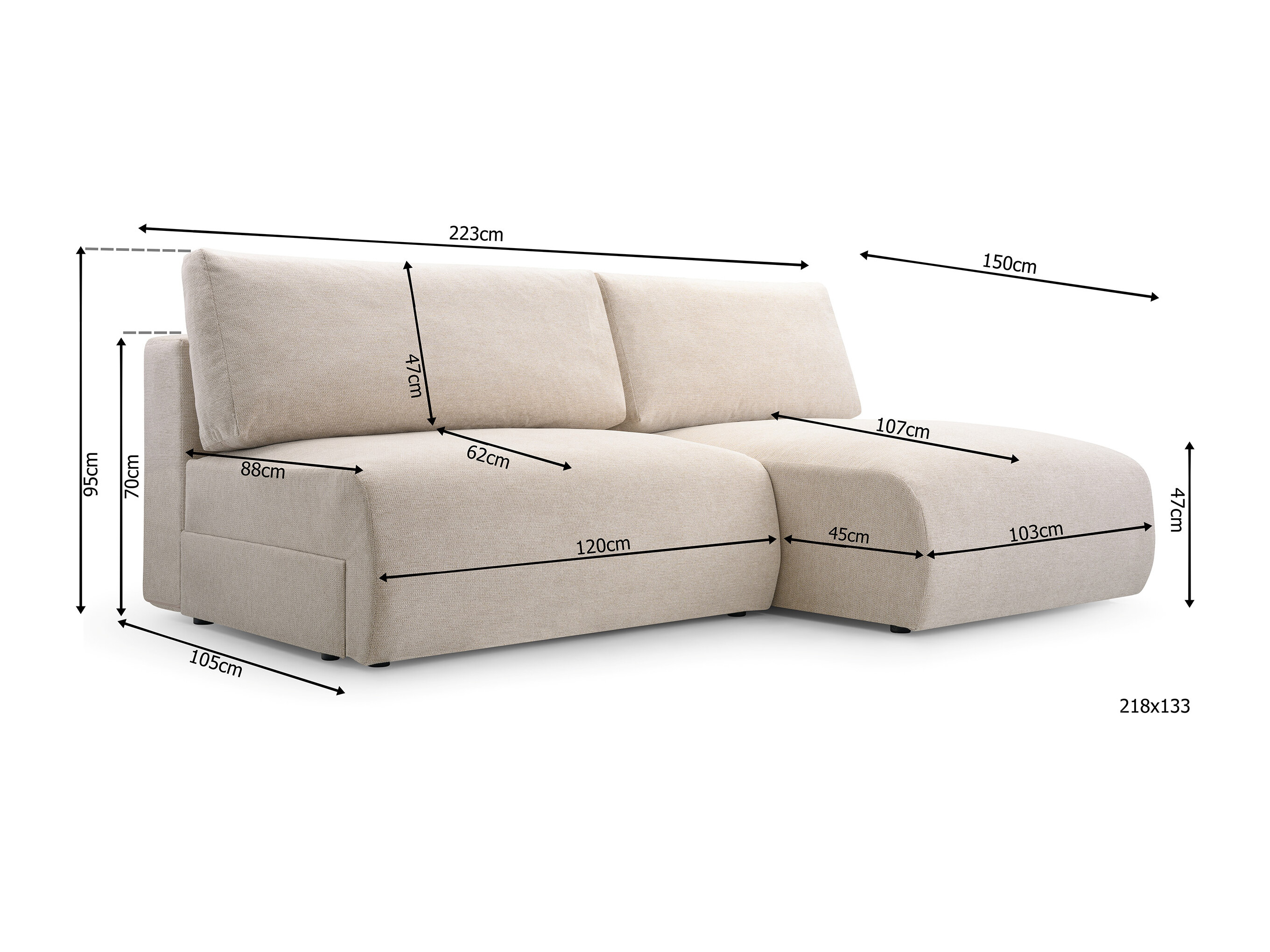 Ecksofa Lufkin 154 (Aragon 01)