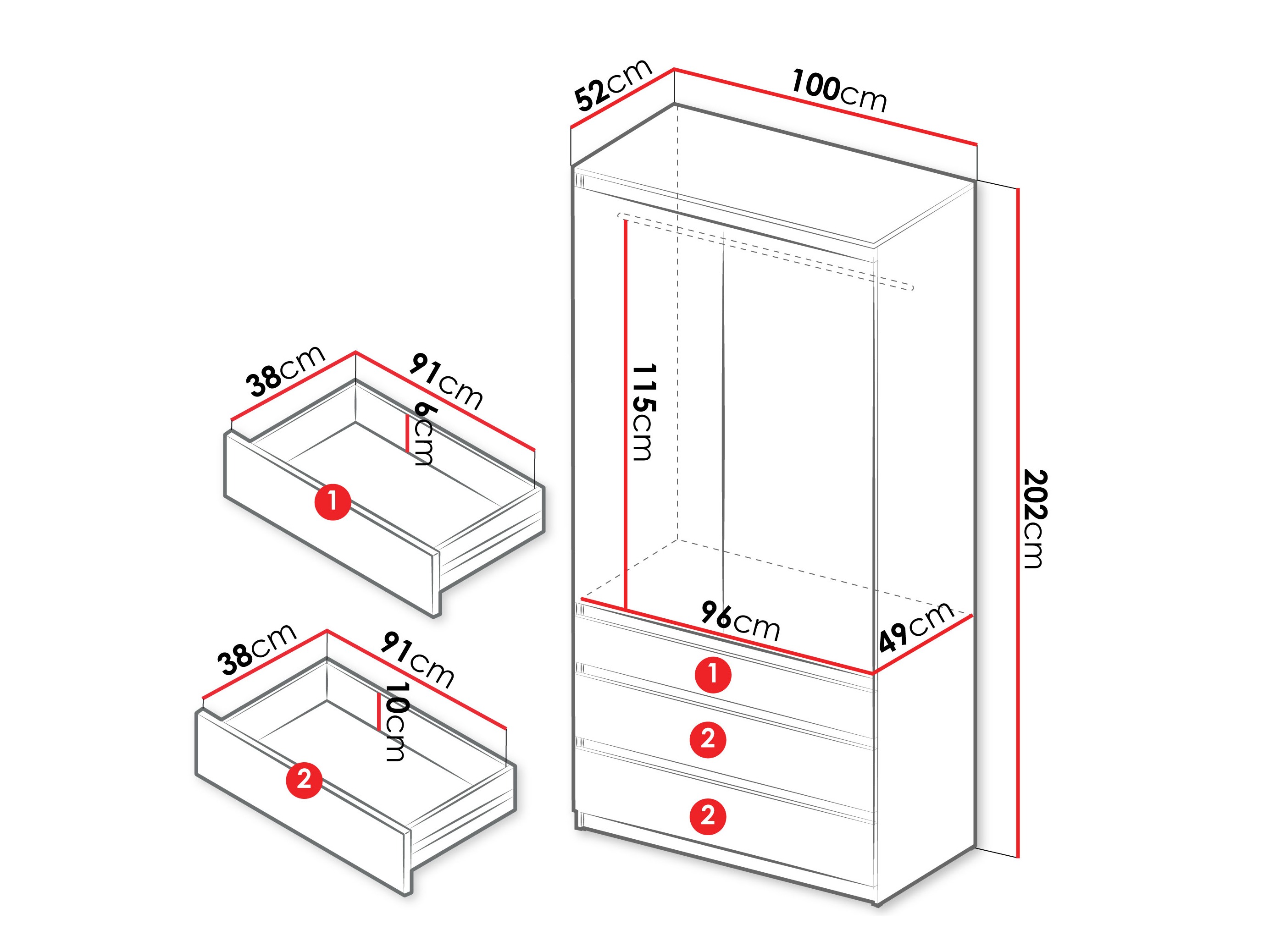 Kleiderschrank Comfivo Structor (Weiss)