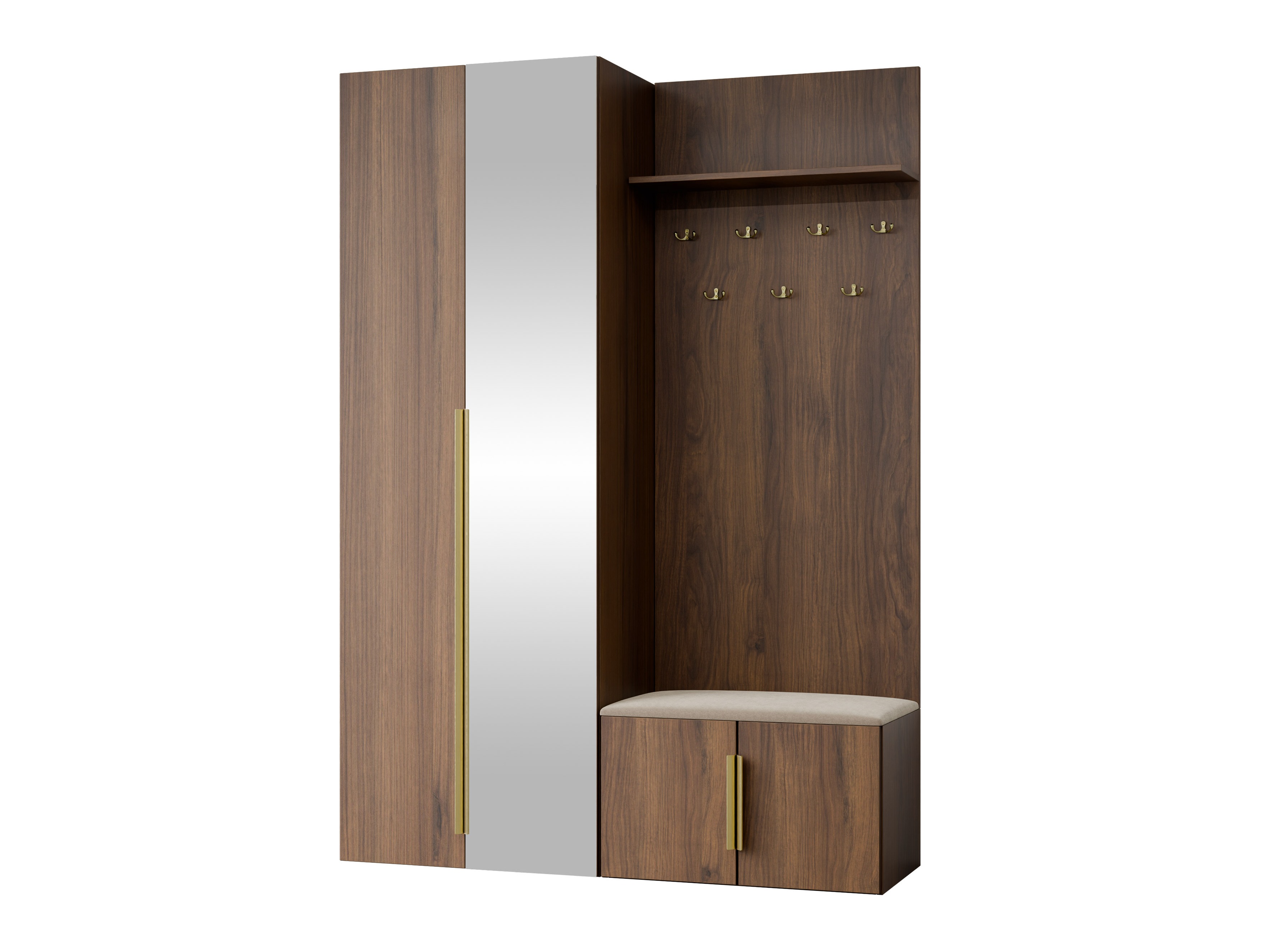 Flurgarnitur Comfivo 583 (Walnussholzoptik + Gold)