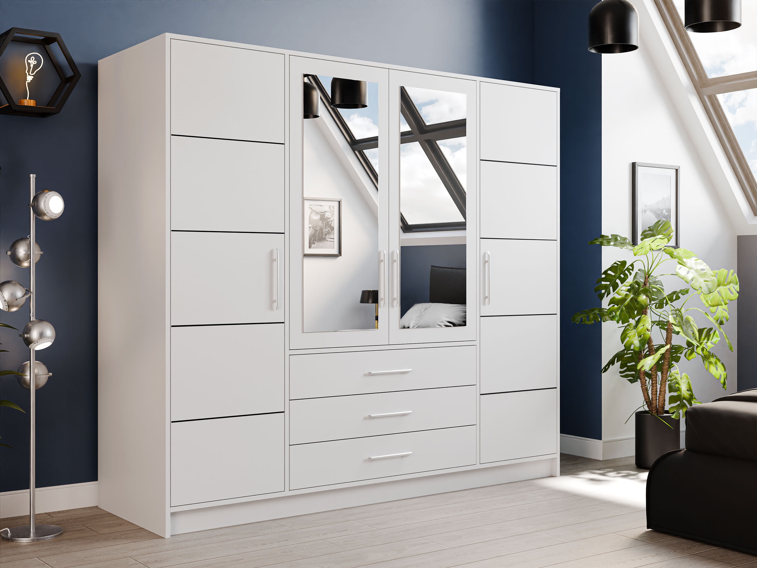 Kleiderschrank Dortivu (Weiss)