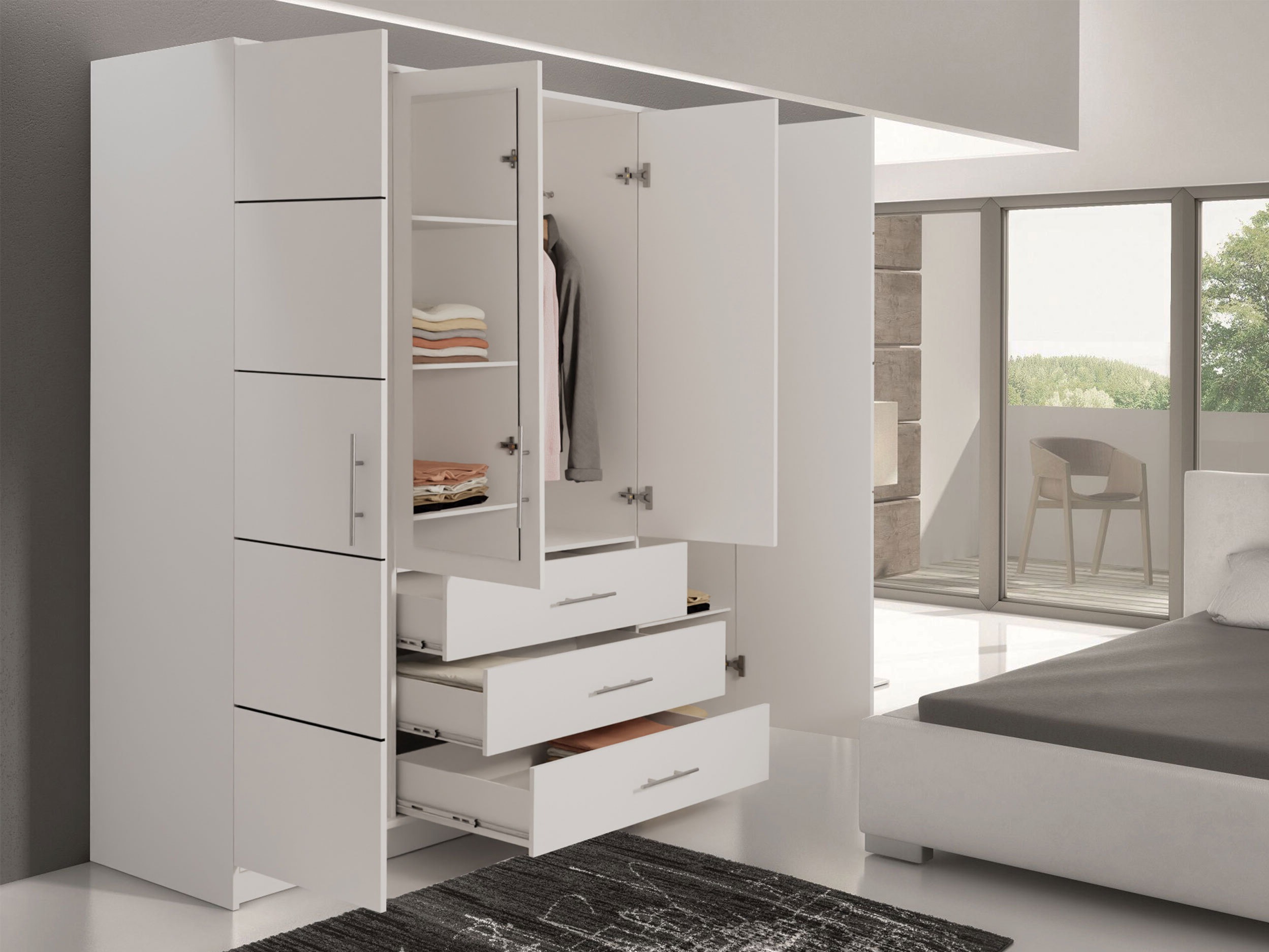 Kleiderschrank Dortivu (Weiss)