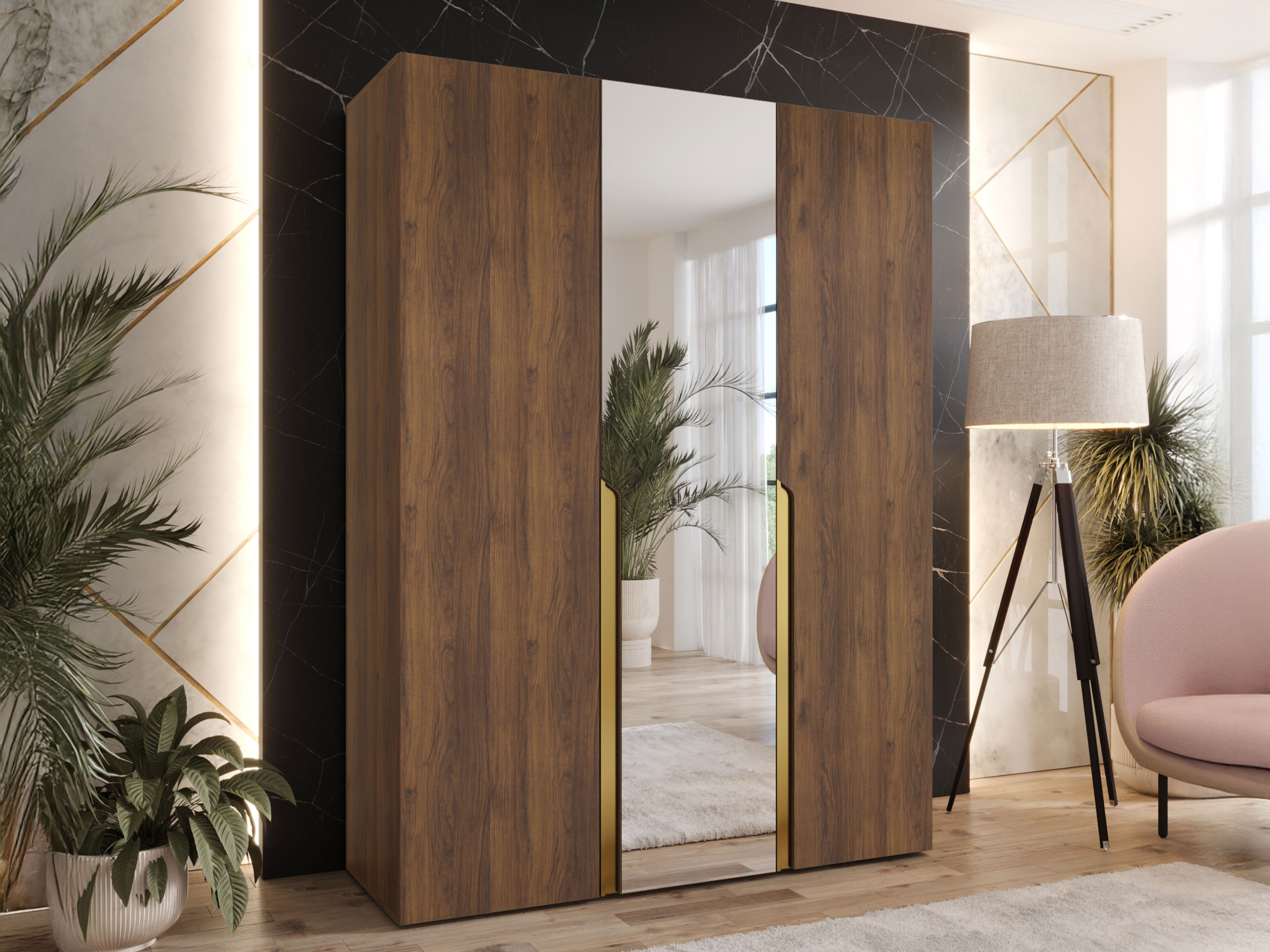 Kleiderschrank Hartford 585 (Walnussholzoptik)