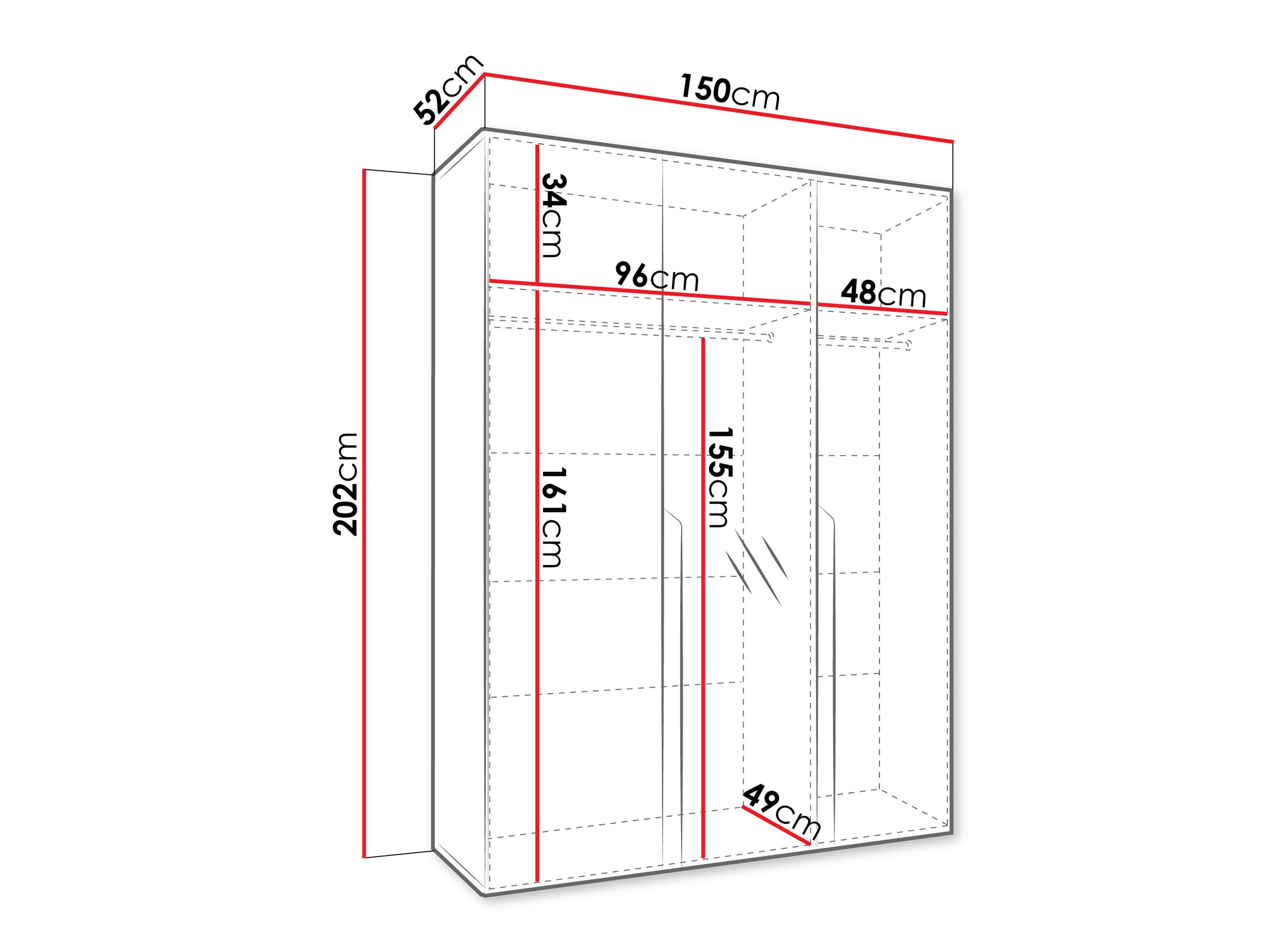 Kleiderschrank Hartford 585 (Walnussholzoptik)