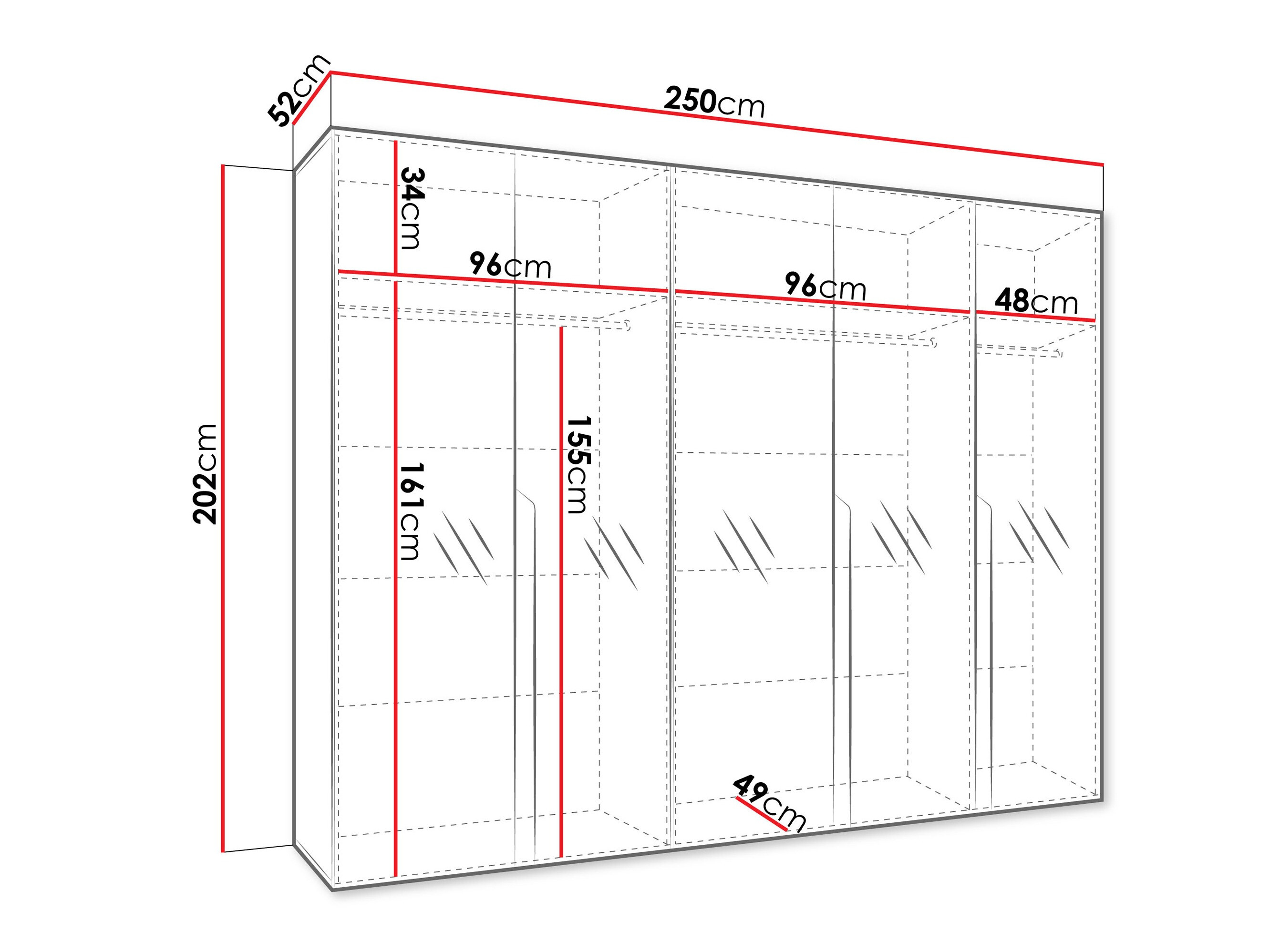 Kleiderschrank Hartford 592 (Walnussholzoptik)