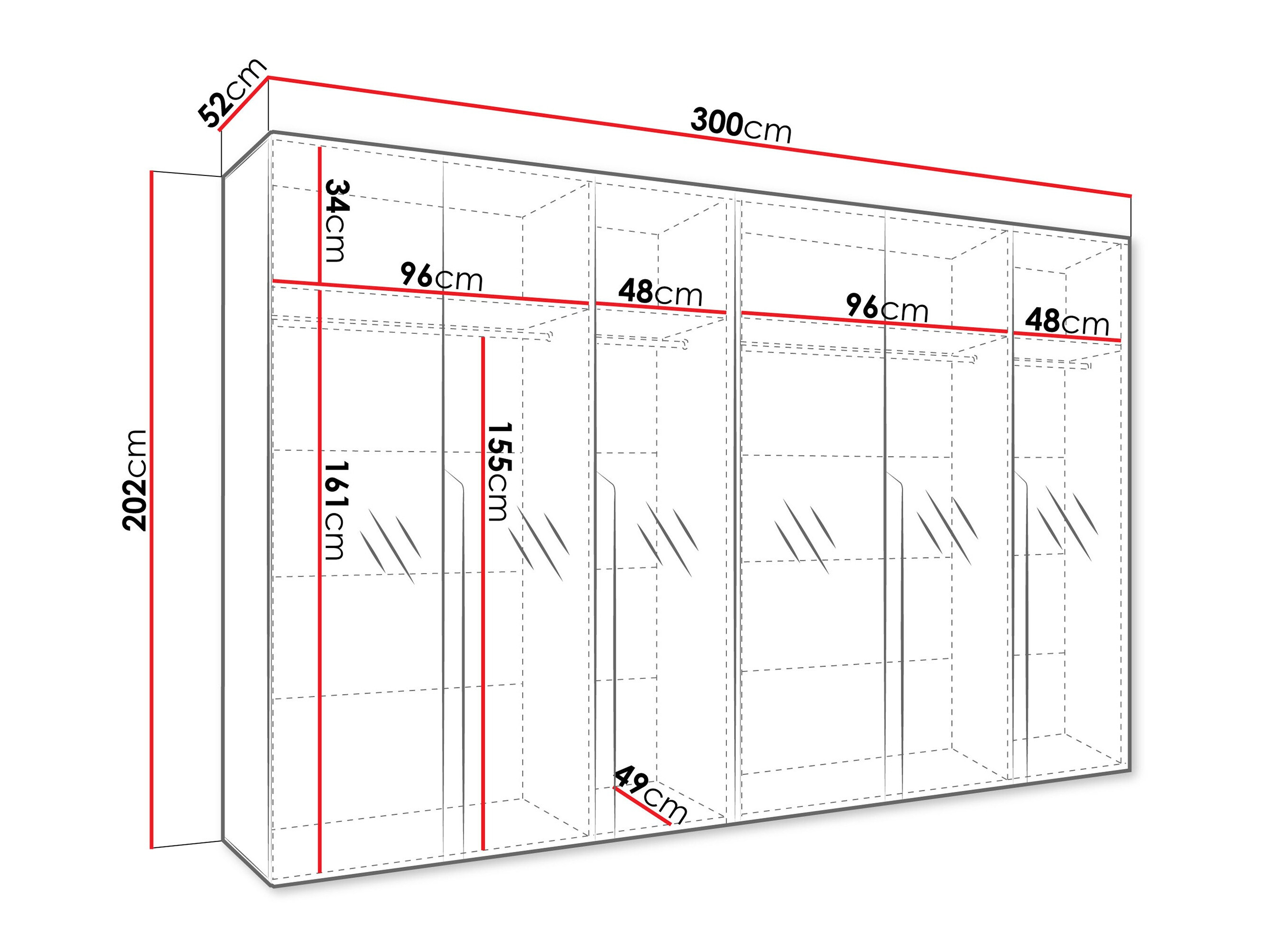 Kleiderschrank Hartford 593 (Walnussholzoptik)