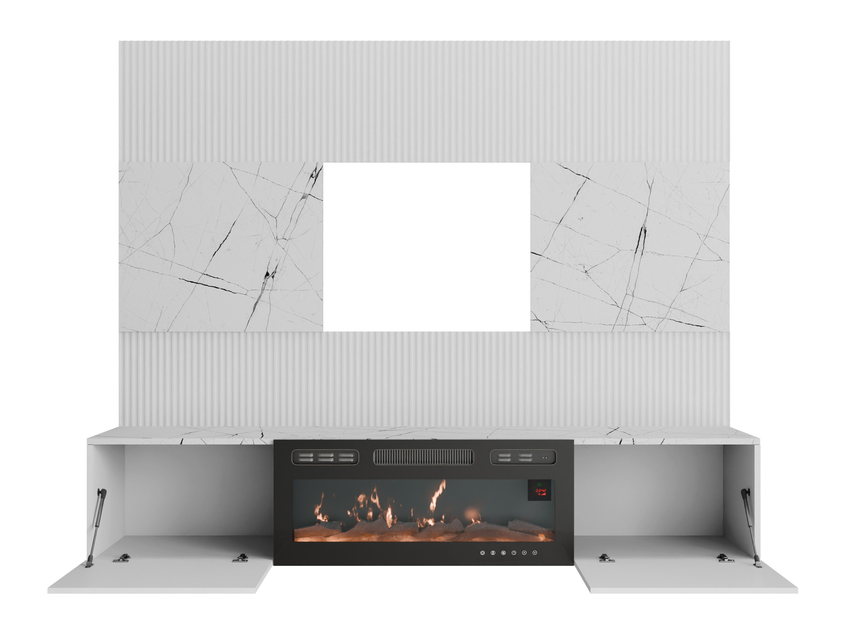 Wohnzimmer-Sets Comfivo Salix VII (Weiss + Weisser Marmor)