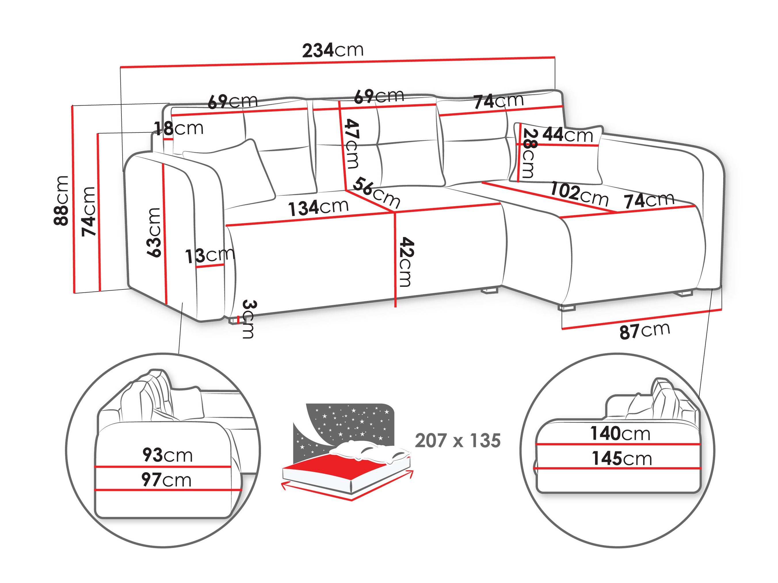Ecksofa Delano 100 (Poso 22)