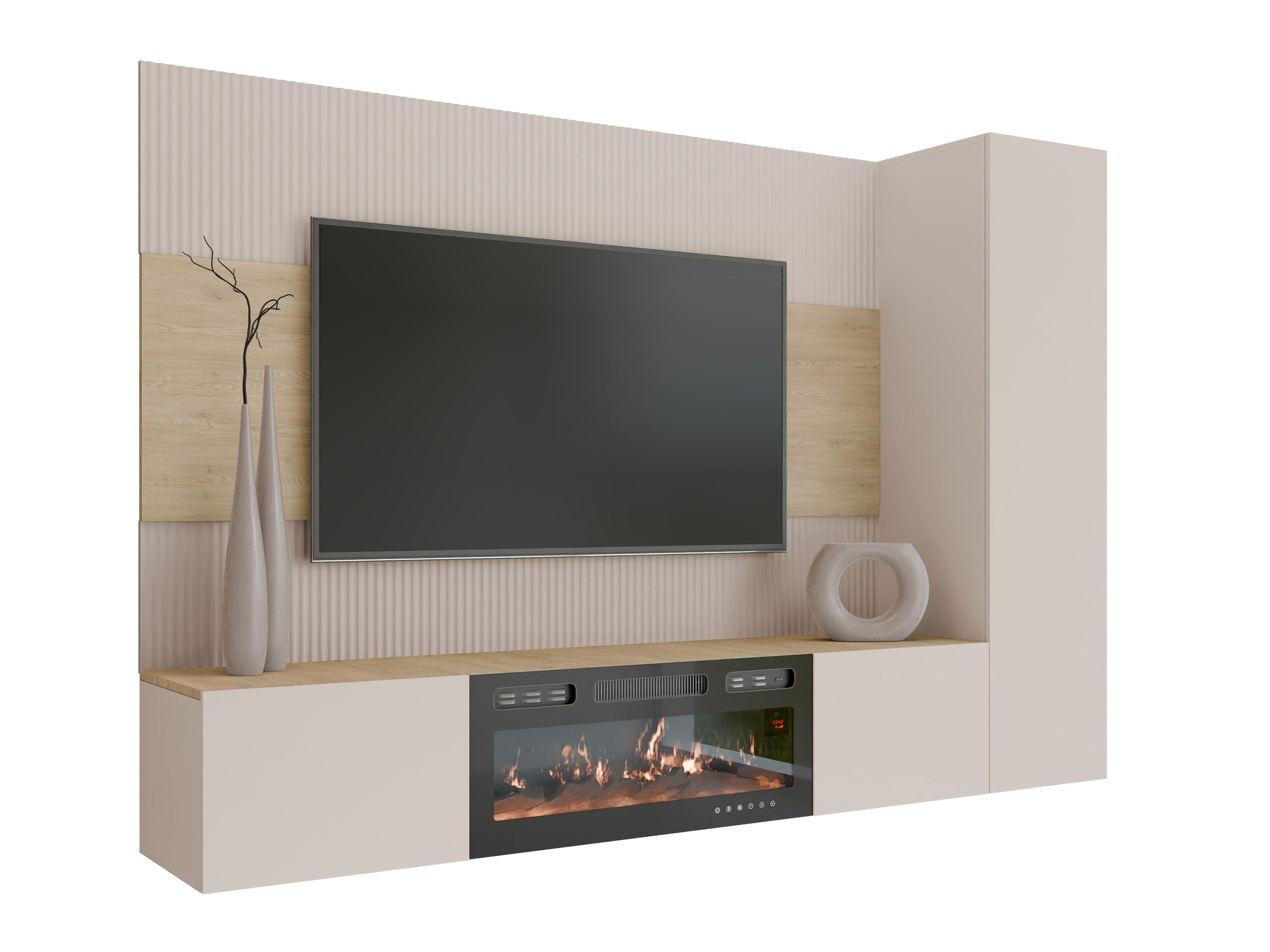 Wohnzimmer-Sets Comfivo Salix IX (Beige + Cremona-Eiche)