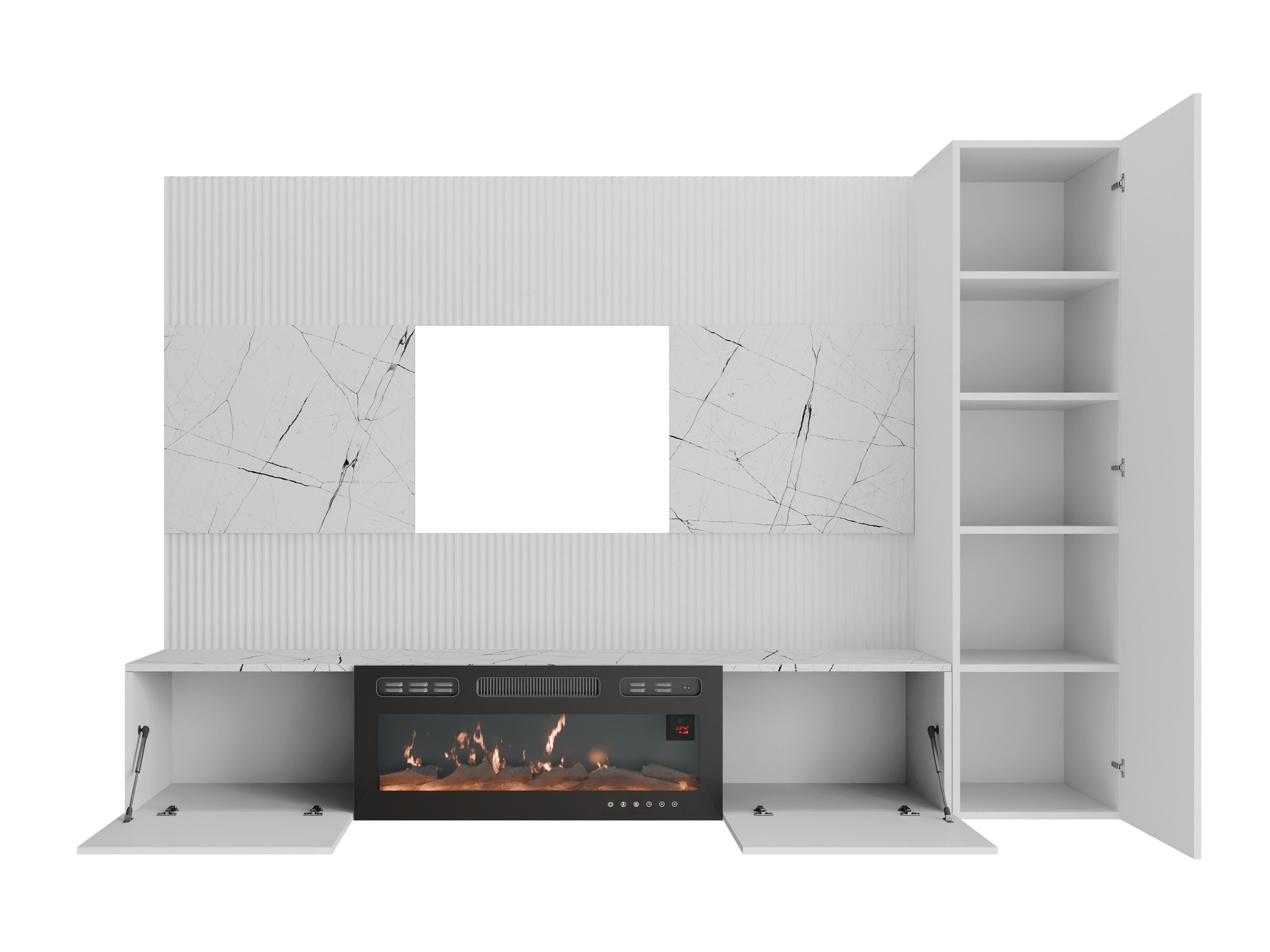Wohnzimmer-Sets Comfivo Salix IX (Walnussholzoptik + Hell Travertine)