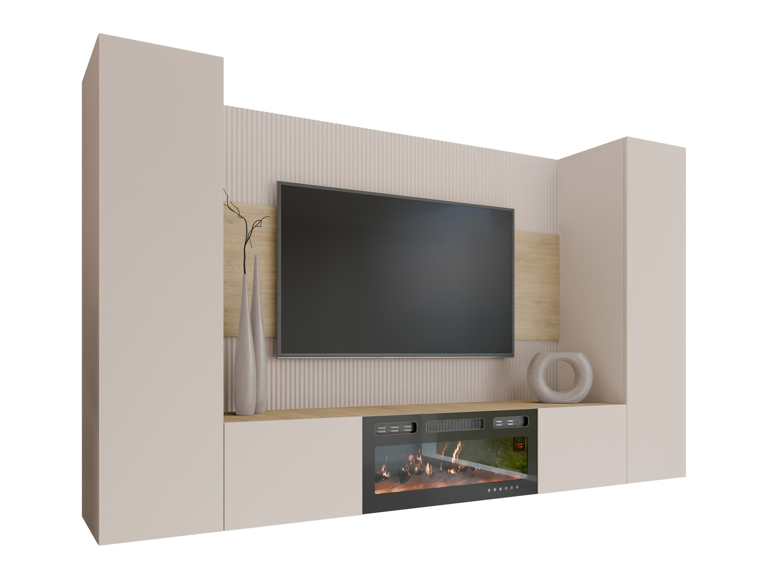 Wohnzimmer-Sets Comfivo Salix VIII (Beige + Cremona-Eiche)