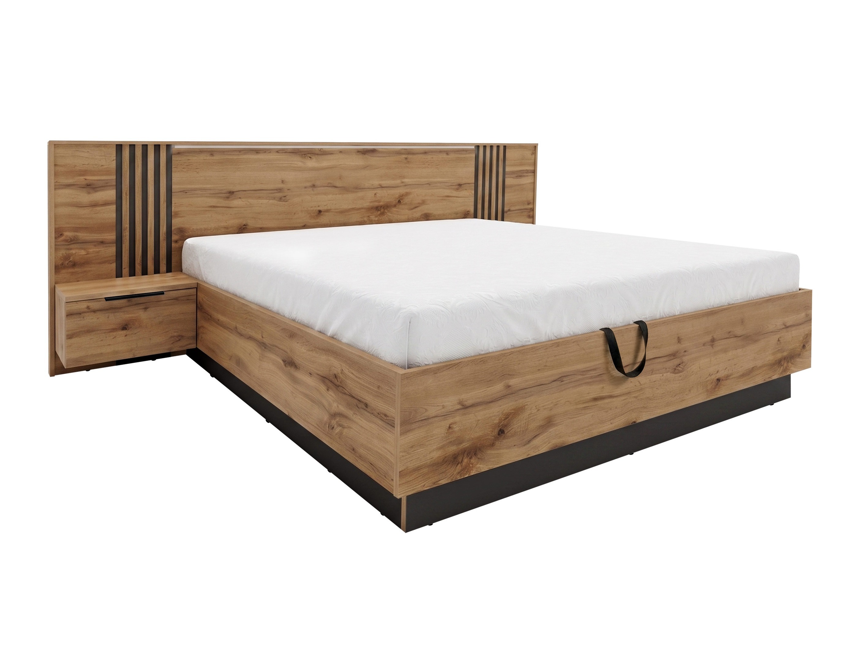 Bett Enolevo 115 (Wotan Eiche + Schwarz)