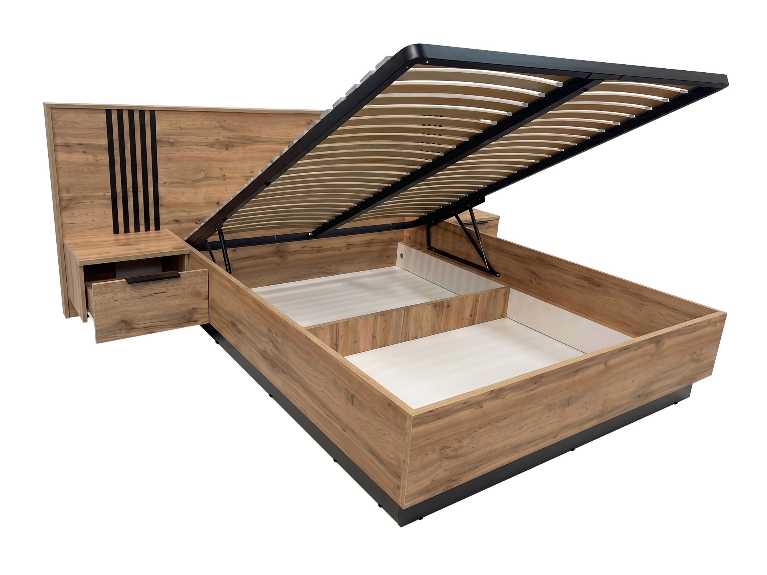 Bett Enolevo 115 (Wotan Eiche + Schwarz)