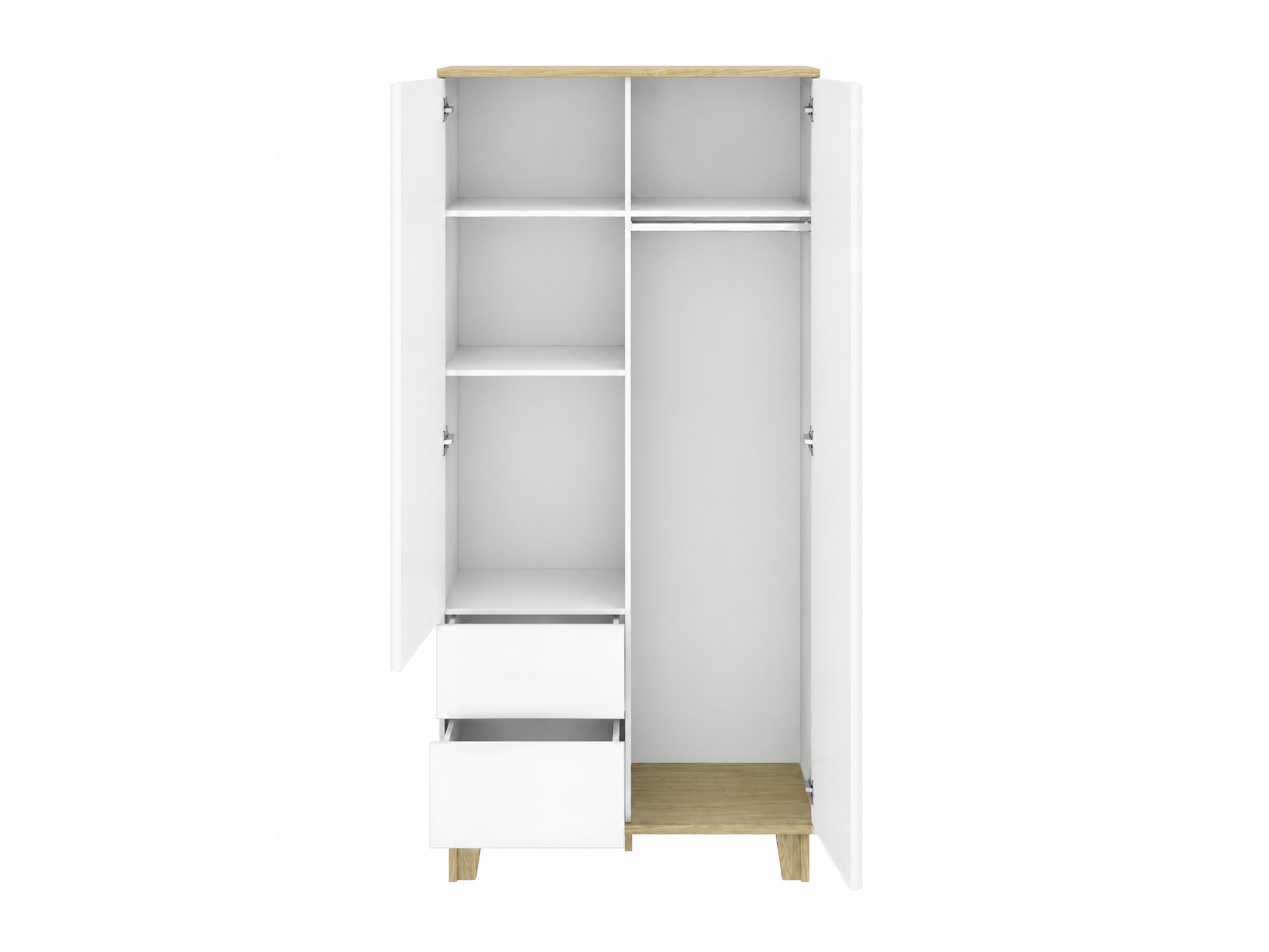 Kleiderschrank Evarveru 100 (Matt weiss)