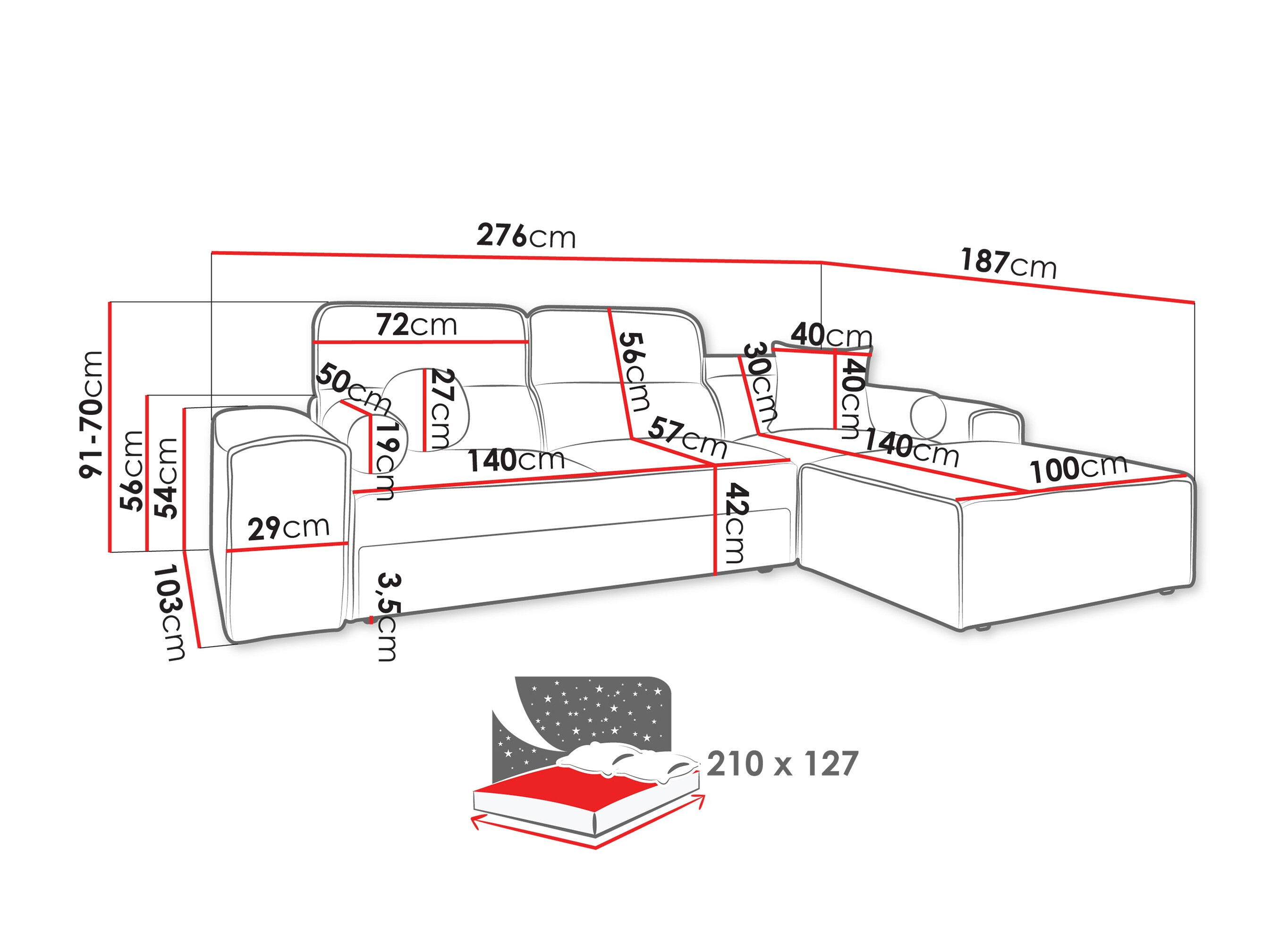 Ecksofa Sarasota 202 (Velo 621)