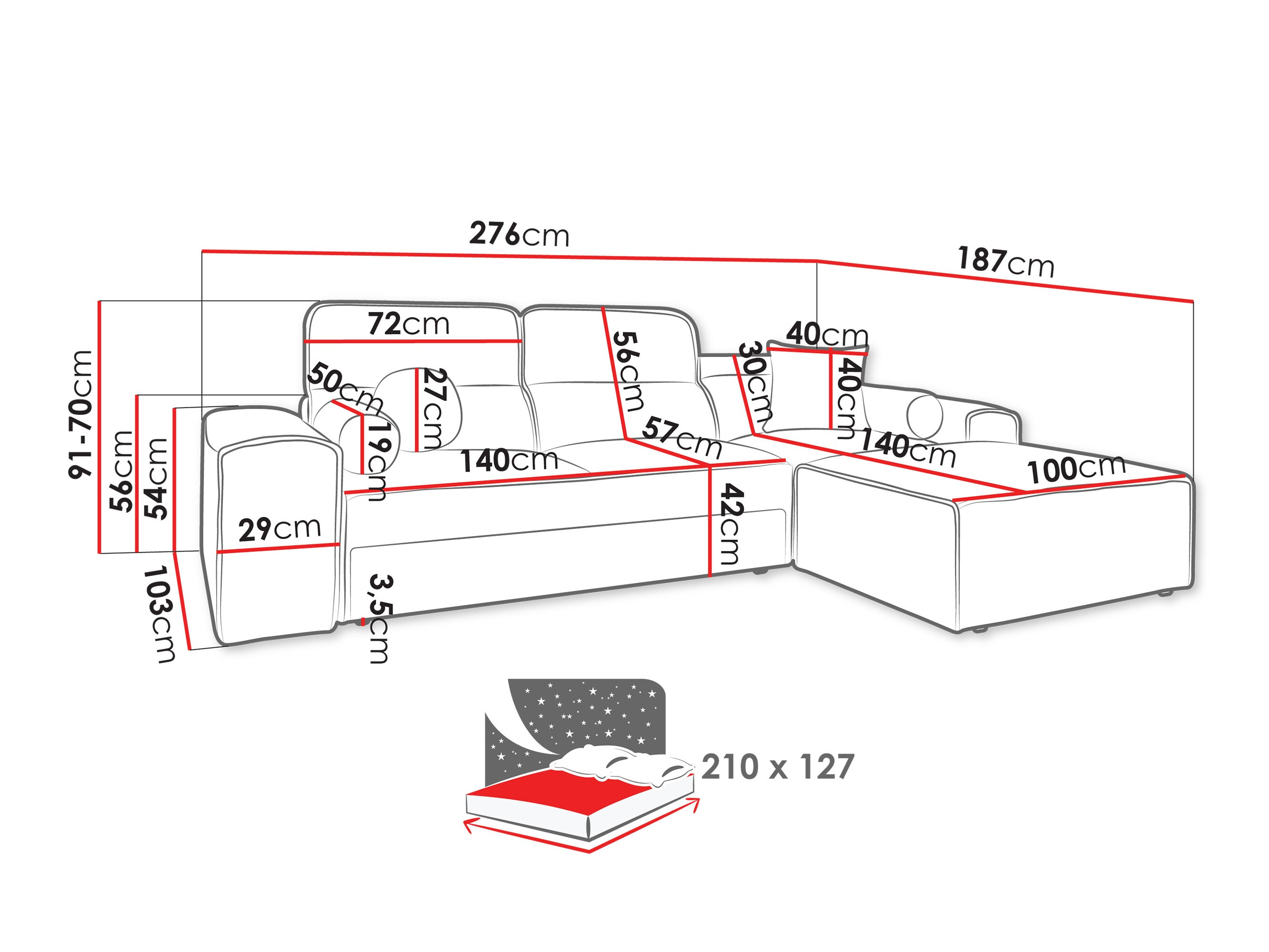 Ecksofa Sarasota 202 (Velo 623)