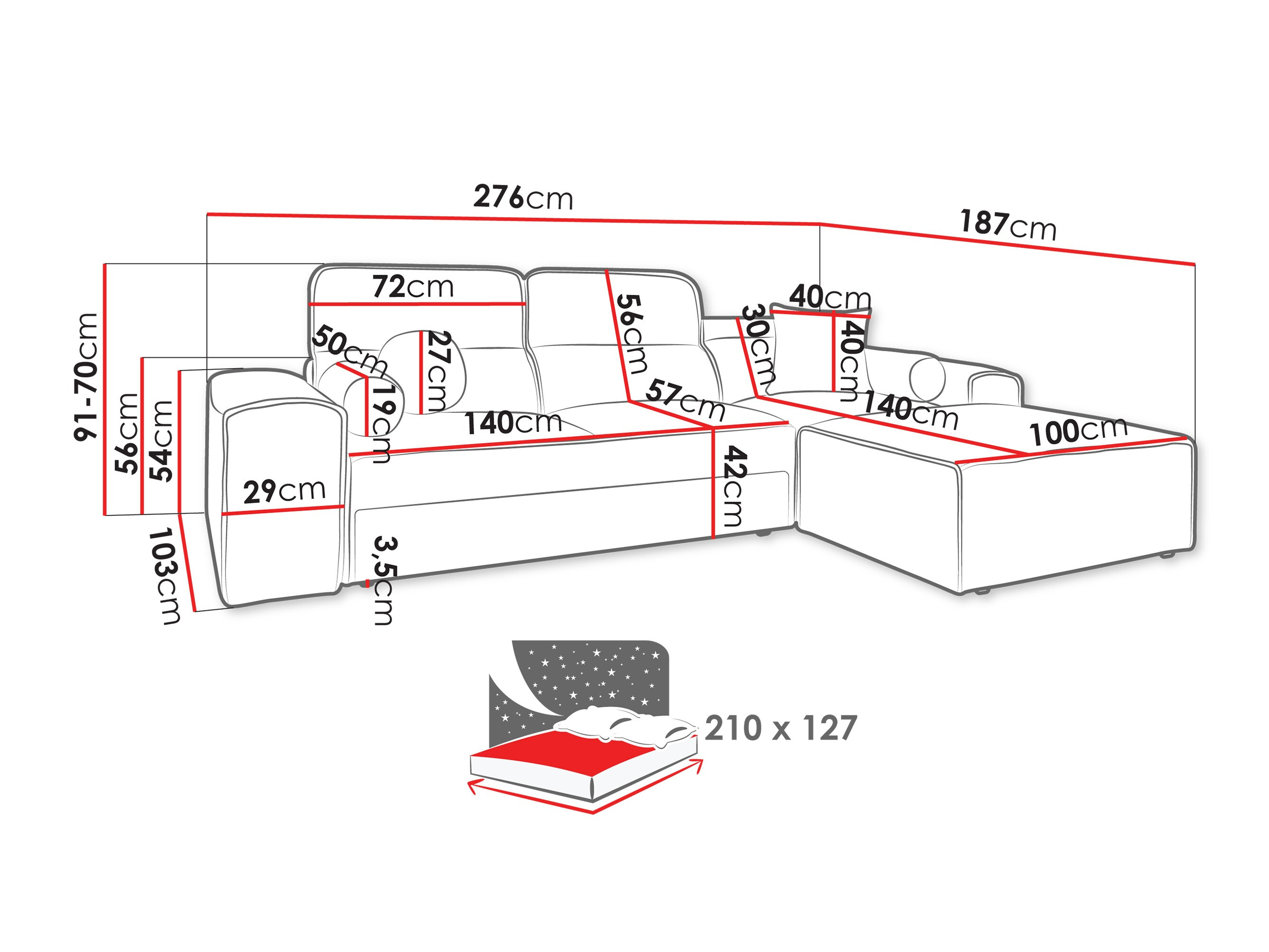 Ecksofa Sarasota 202 (Velo 636)