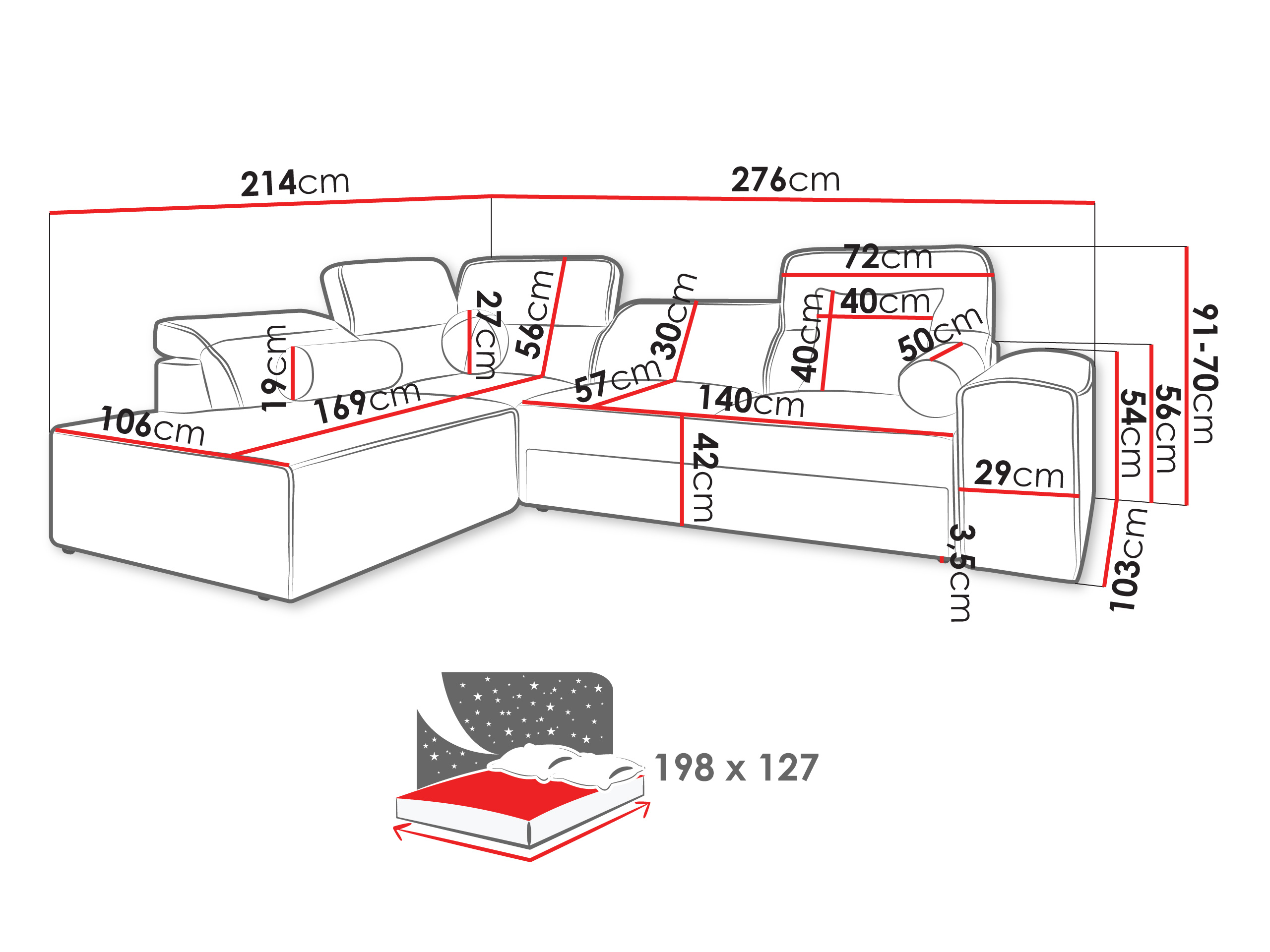 Ecksofa Sarasota 203 (Velo 623)