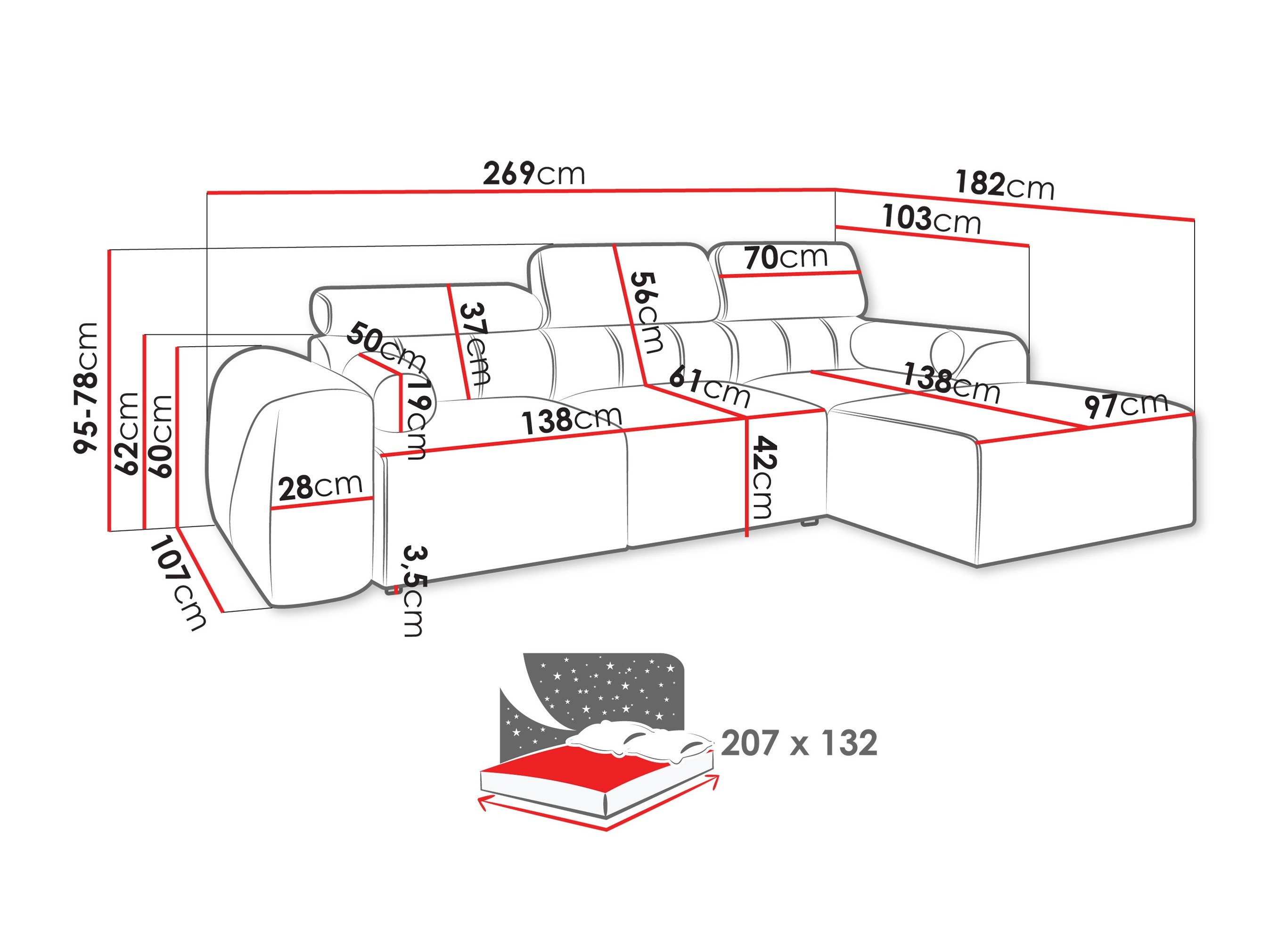 Ecksofa Sarasota 204 (Velo 633)