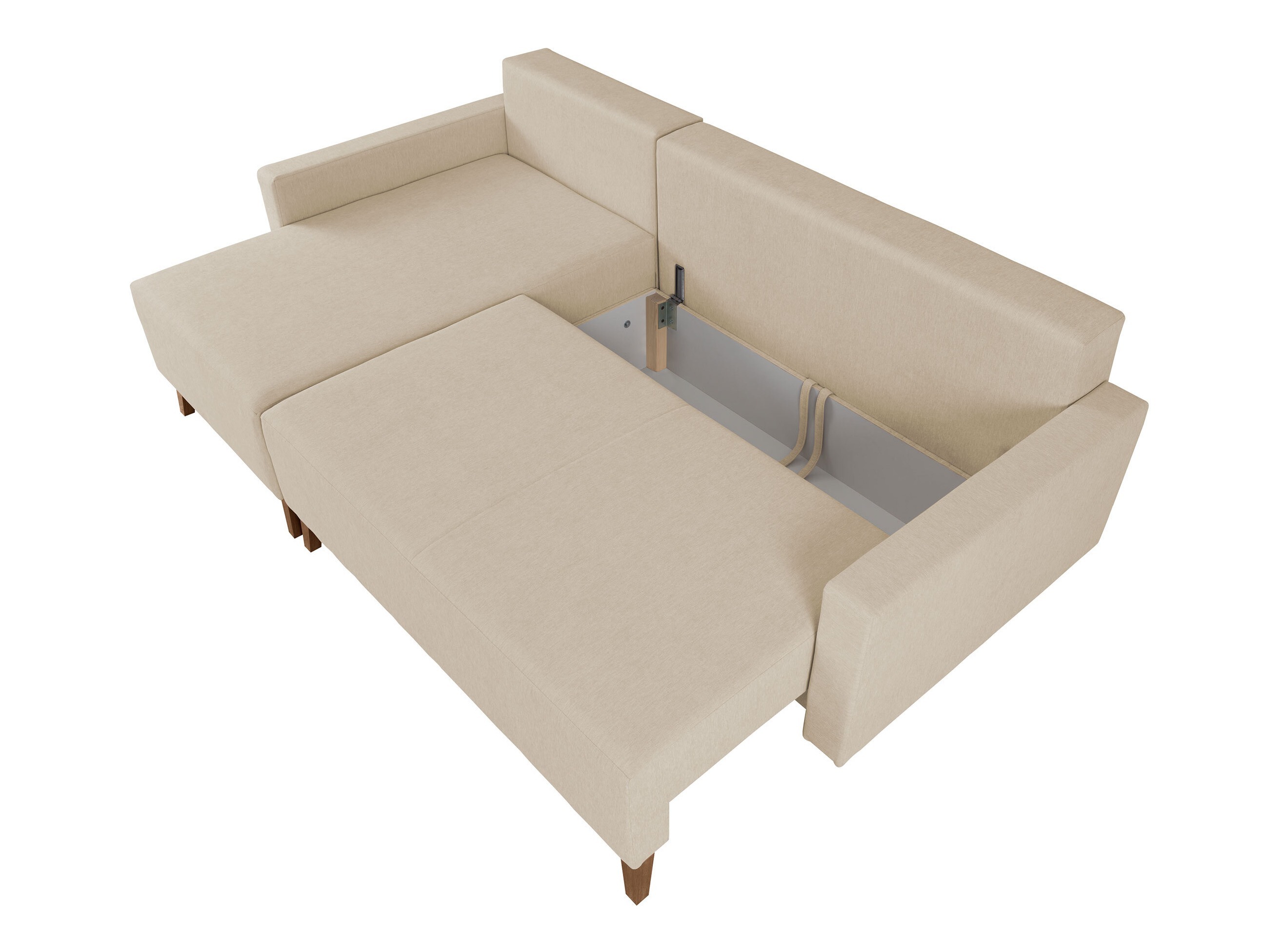 Ecksofa Delbene 130 (Verita 03 + Eichenholzoptik San Remo dunkel)