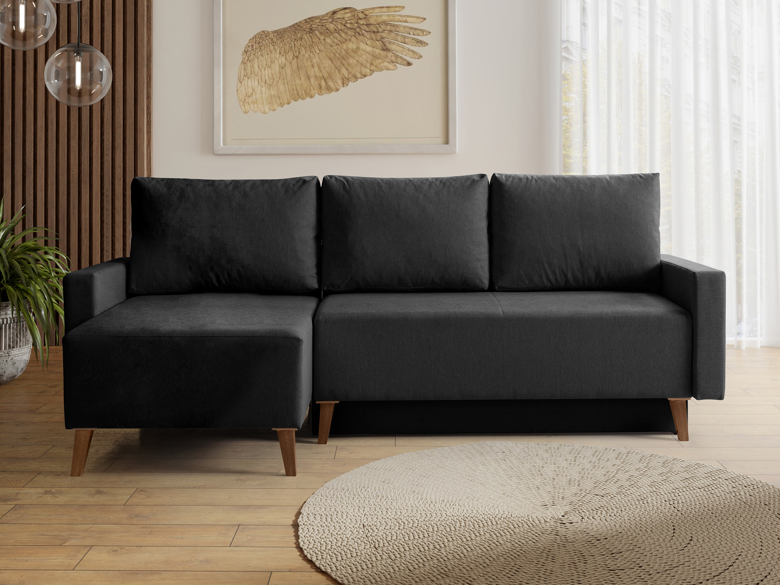 Ecksofa Delbene 130 (Verita 98 + Eichenholzoptik San Remo dunkel)