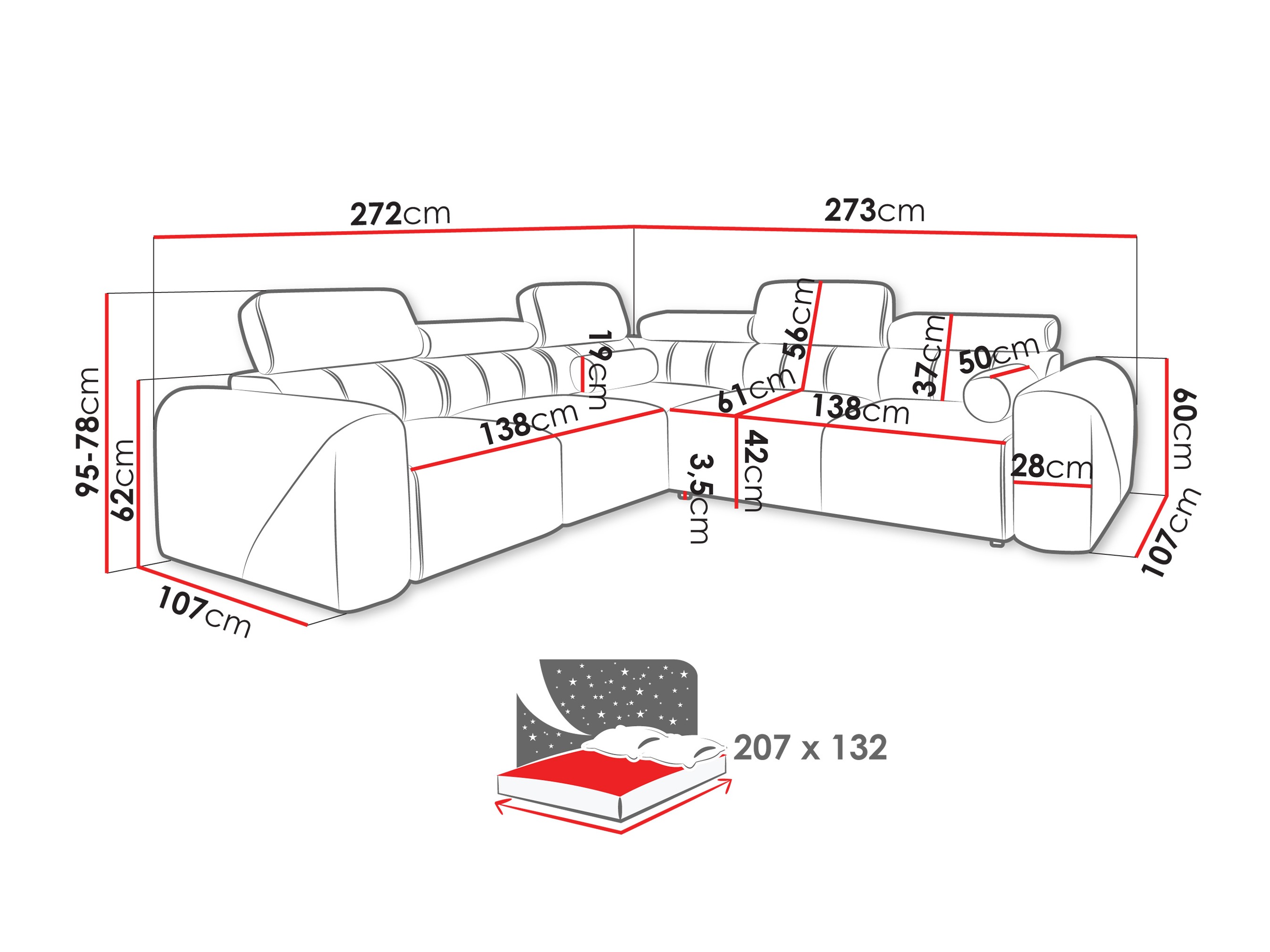 Ecksofa Sarasota 206 (Velo 636)