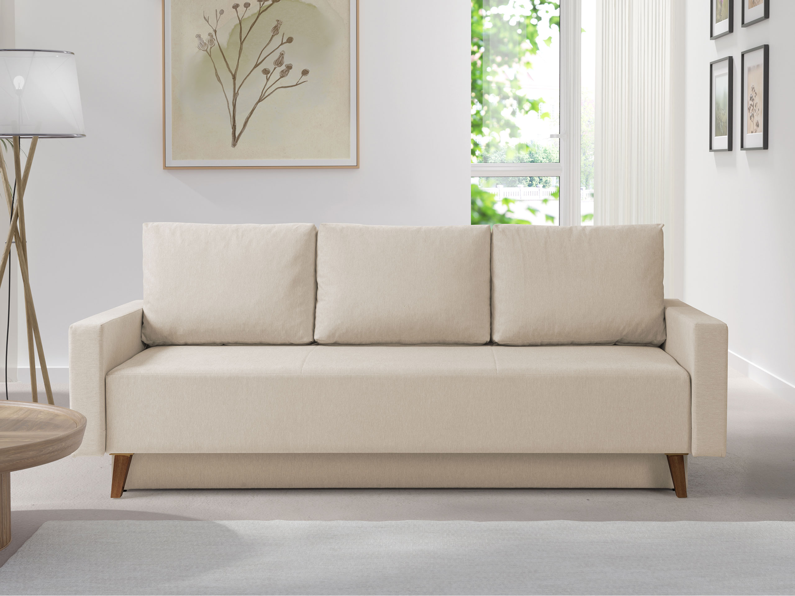 Schlafsofa Delbene 129 (Verita 03 + Eichenholzoptik San Remo dunkel)