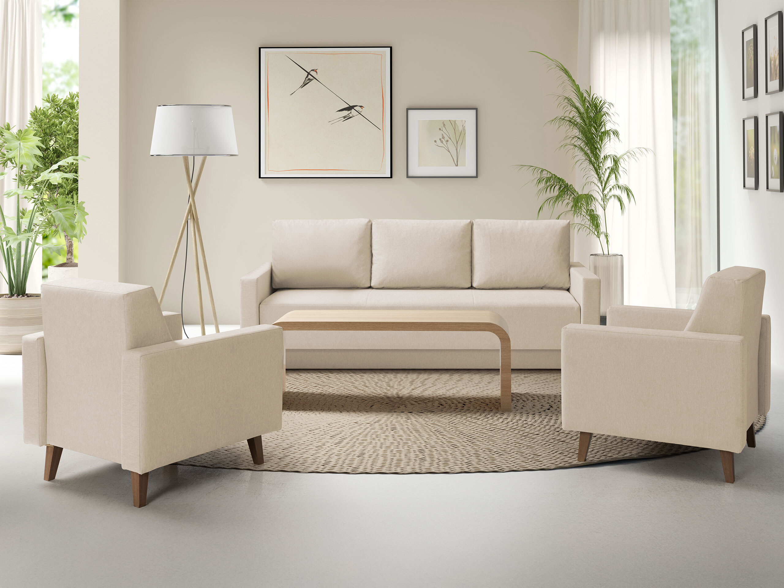 Schlafsofa Delbene 129 (Verita 03 + Eichenholzoptik San Remo dunkel)