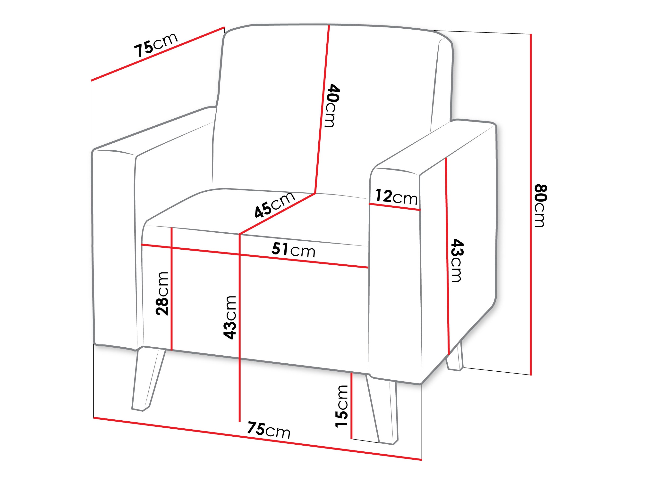 Sessel Delbene 131 (Verita 03 + Eichenholzoptik San Remo dunkel)